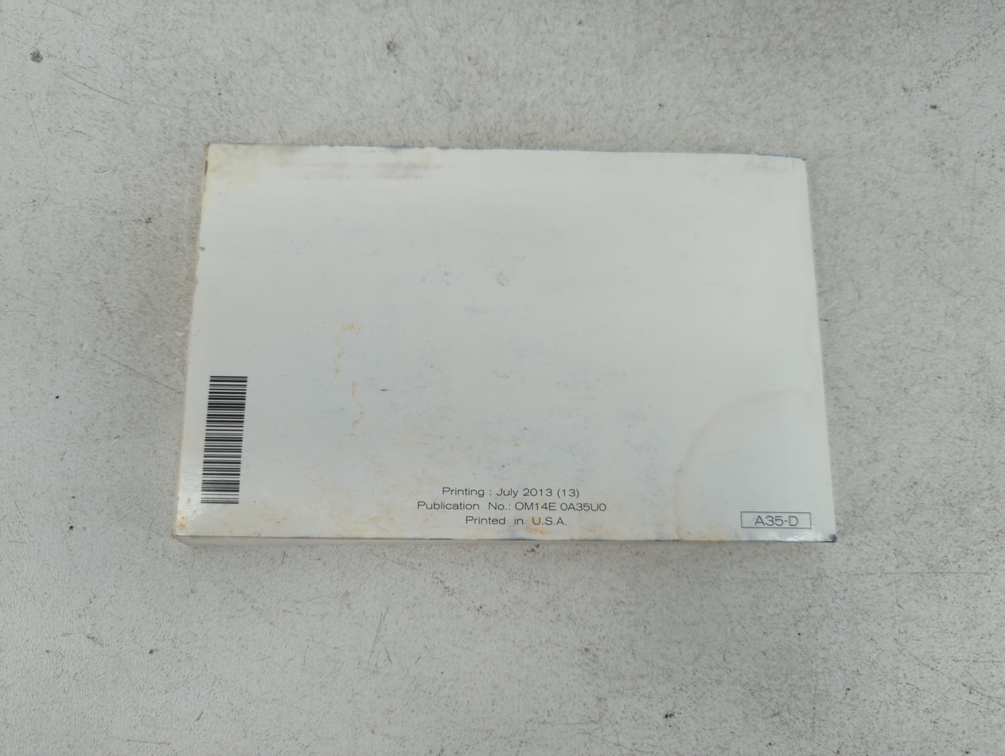 2014 Nissan Maxima Owners Manual Book Guide P/N:OM14E 0A35U0 OEM Used Auto Parts - Oemusedautoparts1.com