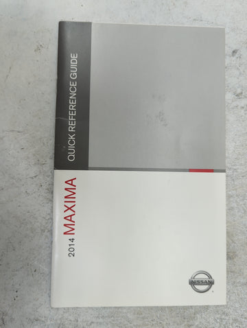 2014 Nissan Maxima Owners Manual Book Guide P/N:OM14E 0A35U0 MB14E NALLU3 OEM Used Auto Parts