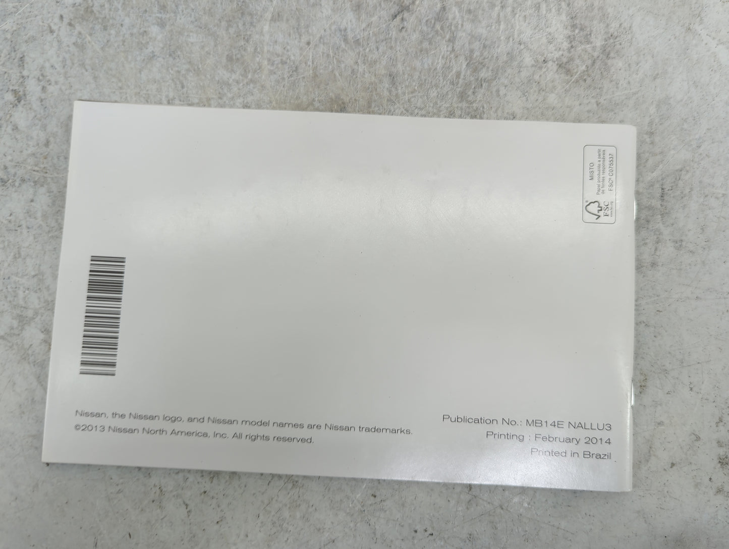 2014 Nissan Maxima Owners Manual Book Guide P/N:OM14E 0A35U0 MB14E NALLU3 OEM Used Auto Parts - Oemusedautoparts1.com