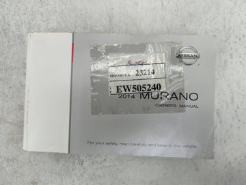 2014 Nissan Murano Owners Manual Book Guide P/N:OM14E0Z51U1 T00UM-1SX6D OEM Used Auto Parts