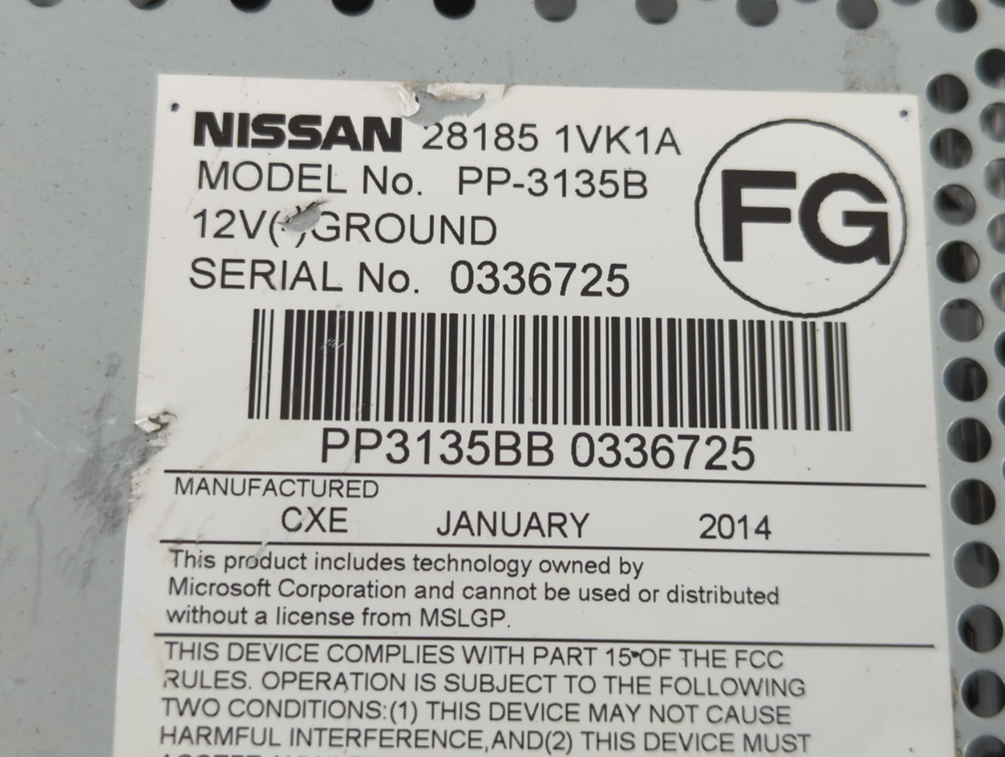 2011-2015 Nissan Rogue Radio AM FM Cd Player Receiver Replacement P/N:28185 1VK1A Fits Fits 2011 2012 2013 2014 2015 OEM Use