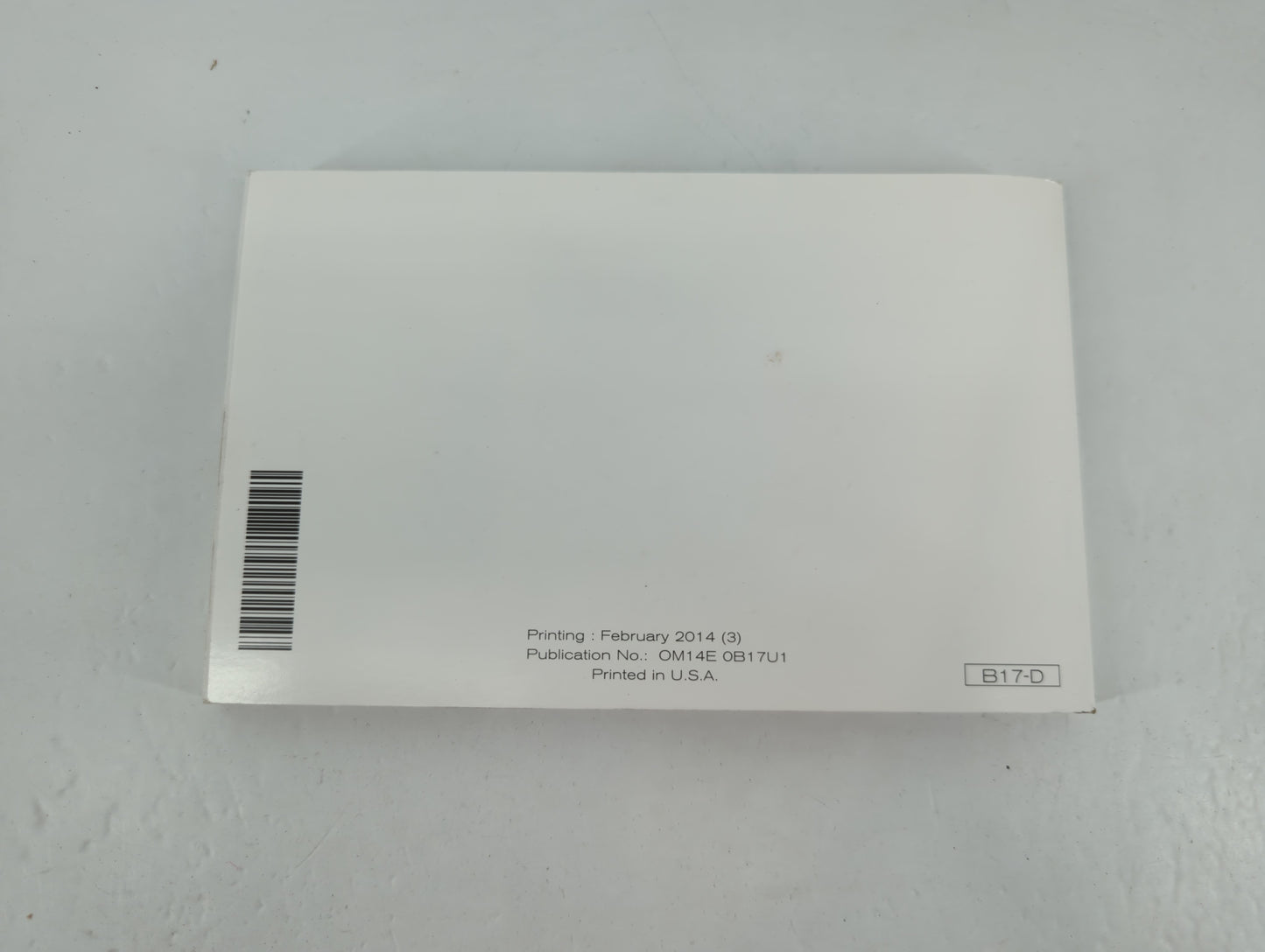 2014 Nissan Sentra Owners Manual Book Guide P/N:OM14E 0B17U1 OEM Used Auto Parts - Oemusedautoparts1.com