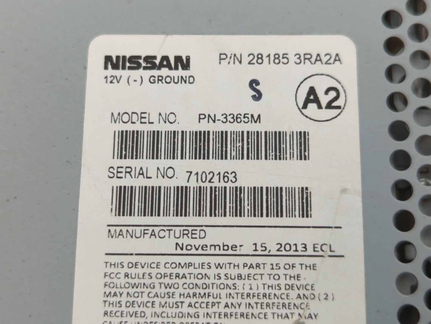 2013-2014 Nissan Sentra Radio AM FM Cd Player Receiver Replacement P/N:28185 3RA2A Fits Fits 2013 2014 OEM Used Auto Parts -