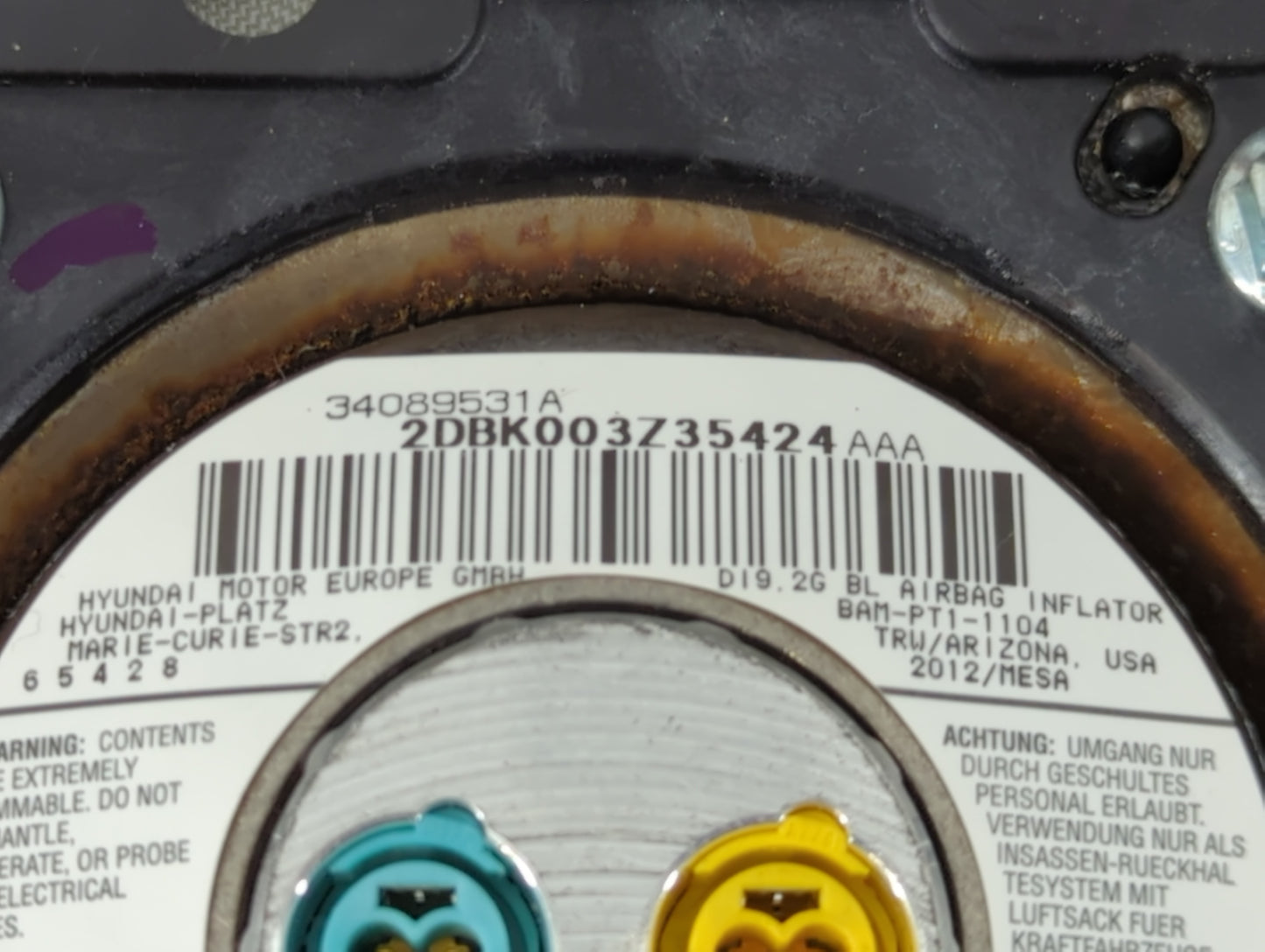 2013-2019 Nissan Sentra Air Bag Driver Left Steering Wheel Mounted P/N:34089531A Fits Fits 2013 2014 2015 2016 2017 2018 201