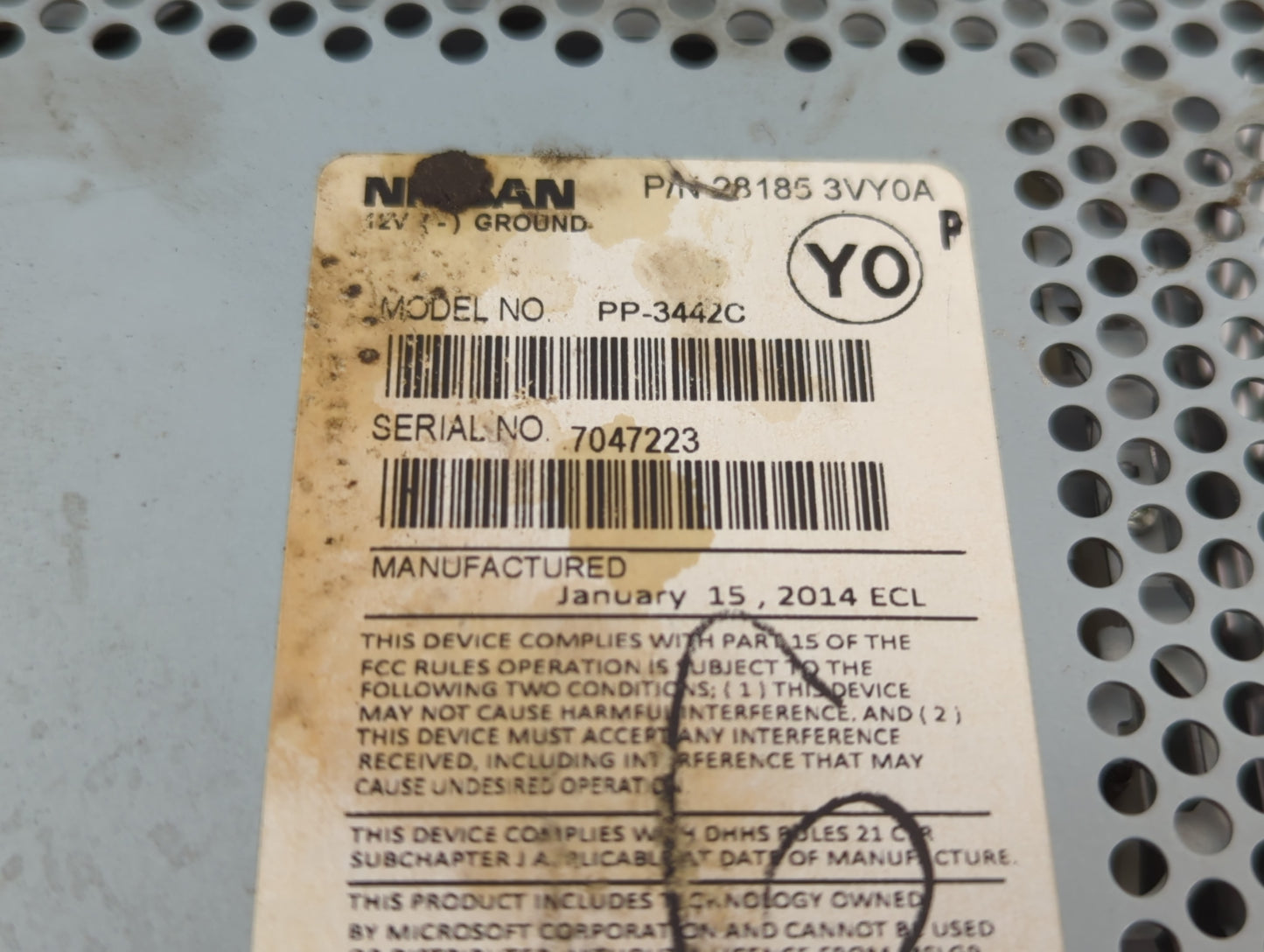 2014-2019 Nissan Versa Radio AM FM Cd Player Receiver Replacement P/N:28185 3VY0A Fits Fits 2014 2015 2016 2017 2018 2019 OE