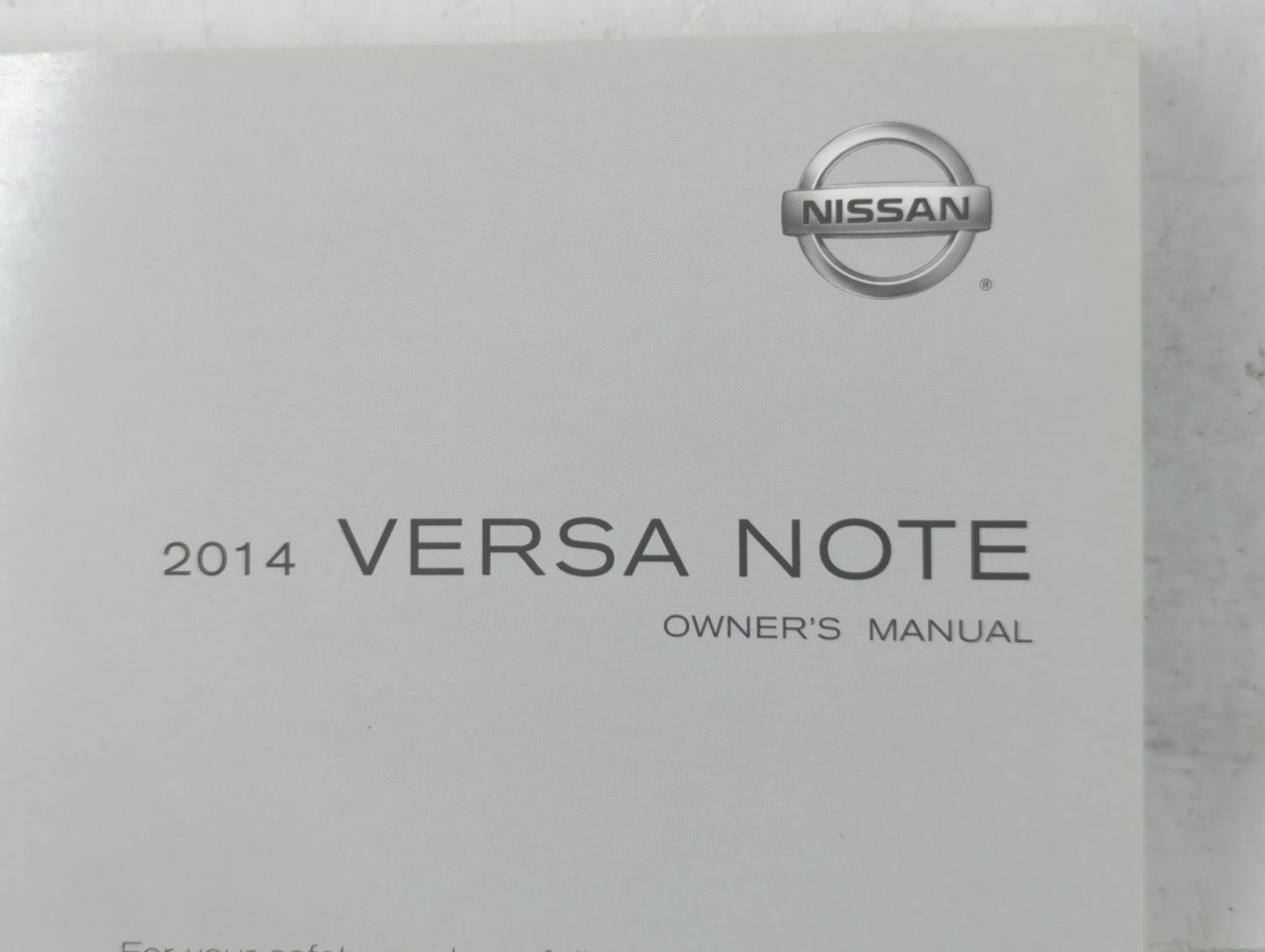 2014 Nissan Versa Owners Manual Book Guide OEM Used Auto Parts - Oemusedautoparts1.com