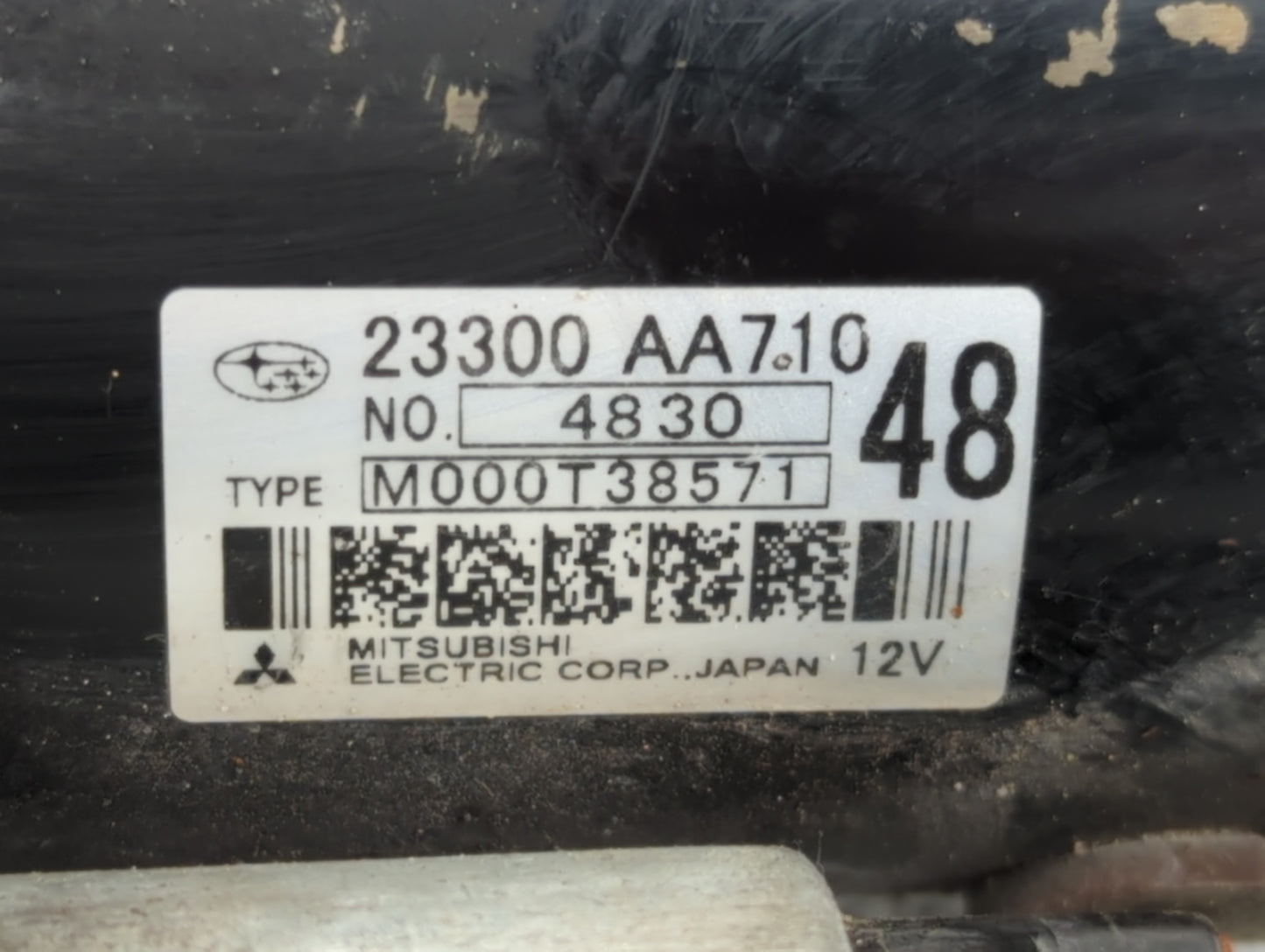 2012-2016 Subaru Impreza Car Starter Motor Solenoid OEM P/N:23300 AA710 Fits OEM Used Auto Parts - Oemusedautoparts1.com