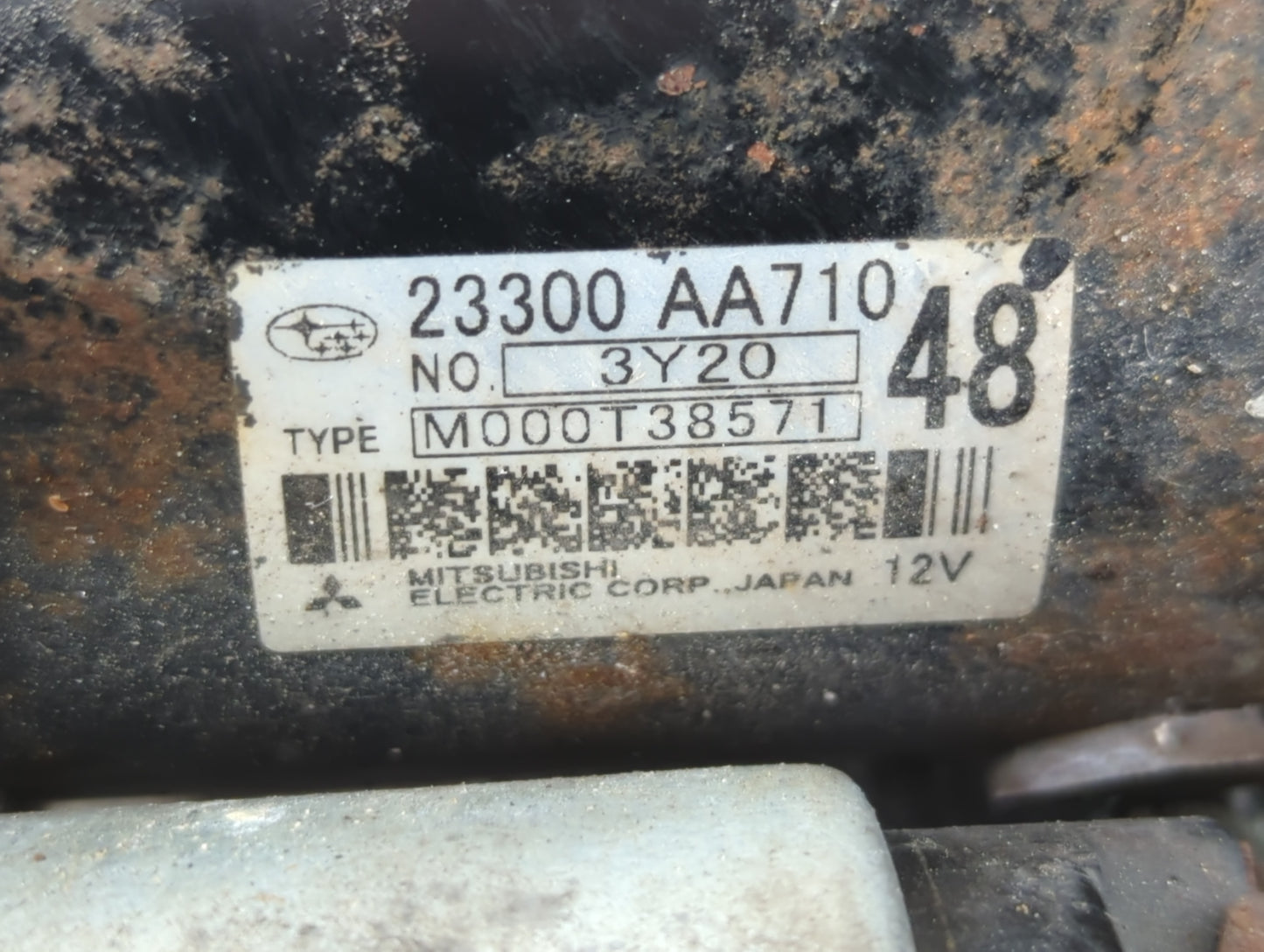 2012-2016 Subaru Impreza Car Starter Motor Solenoid OEM P/N:23300 AA710 Fits OEM Used Auto Parts - Oemusedautoparts1.com