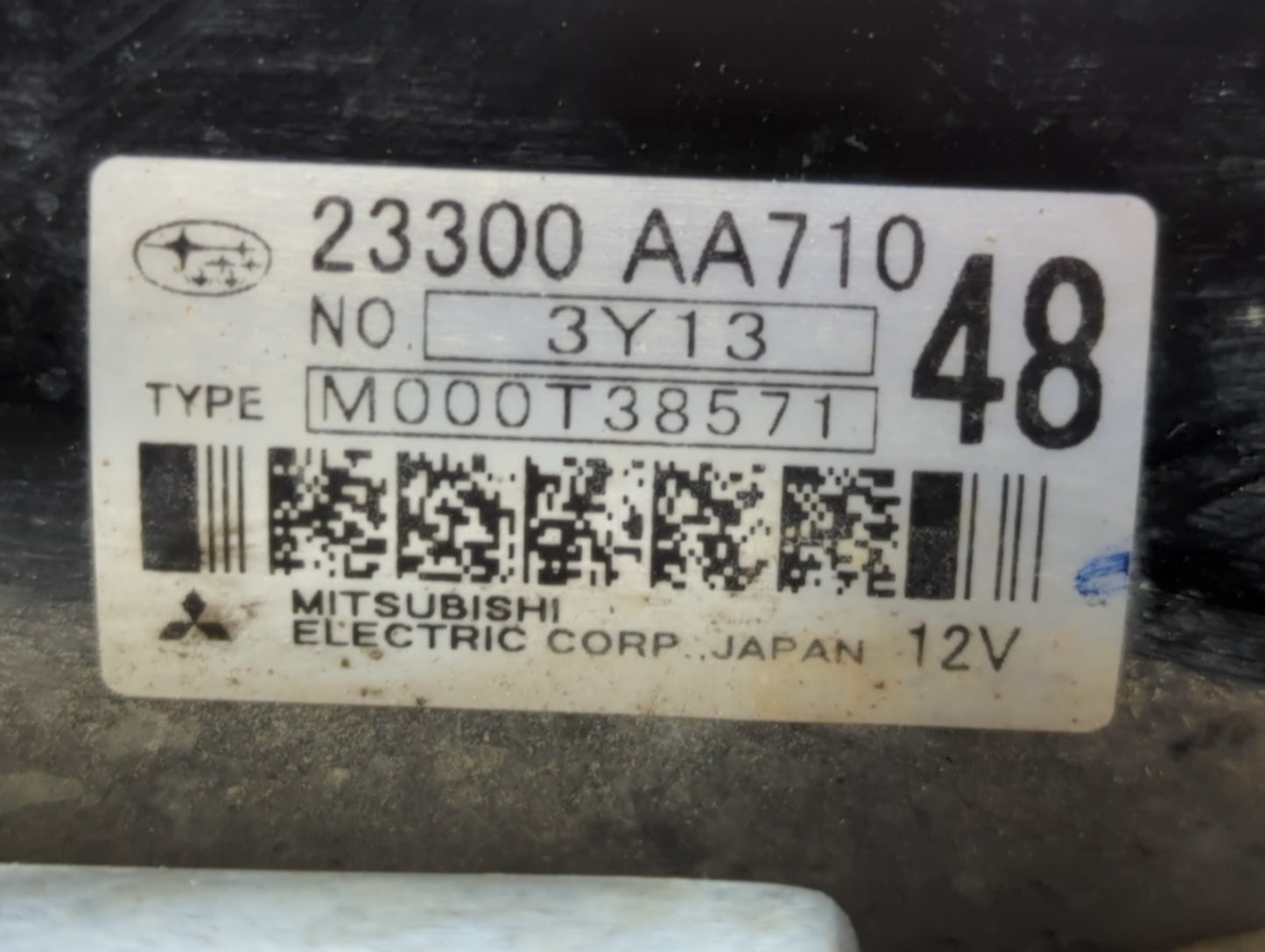2013-2015 Subaru Xv Car Starter Motor Solenoid OEM P/N:M000T38571 23300 AA710 Fits OEM Used Auto Parts - Oemusedautoparts1.c