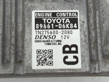2014 Toyota Camry PCM Engine Control Computer ECU ECM PCU OEM P/N:TN275600-2080 89661-06K84 Fits OEM Used Auto Parts