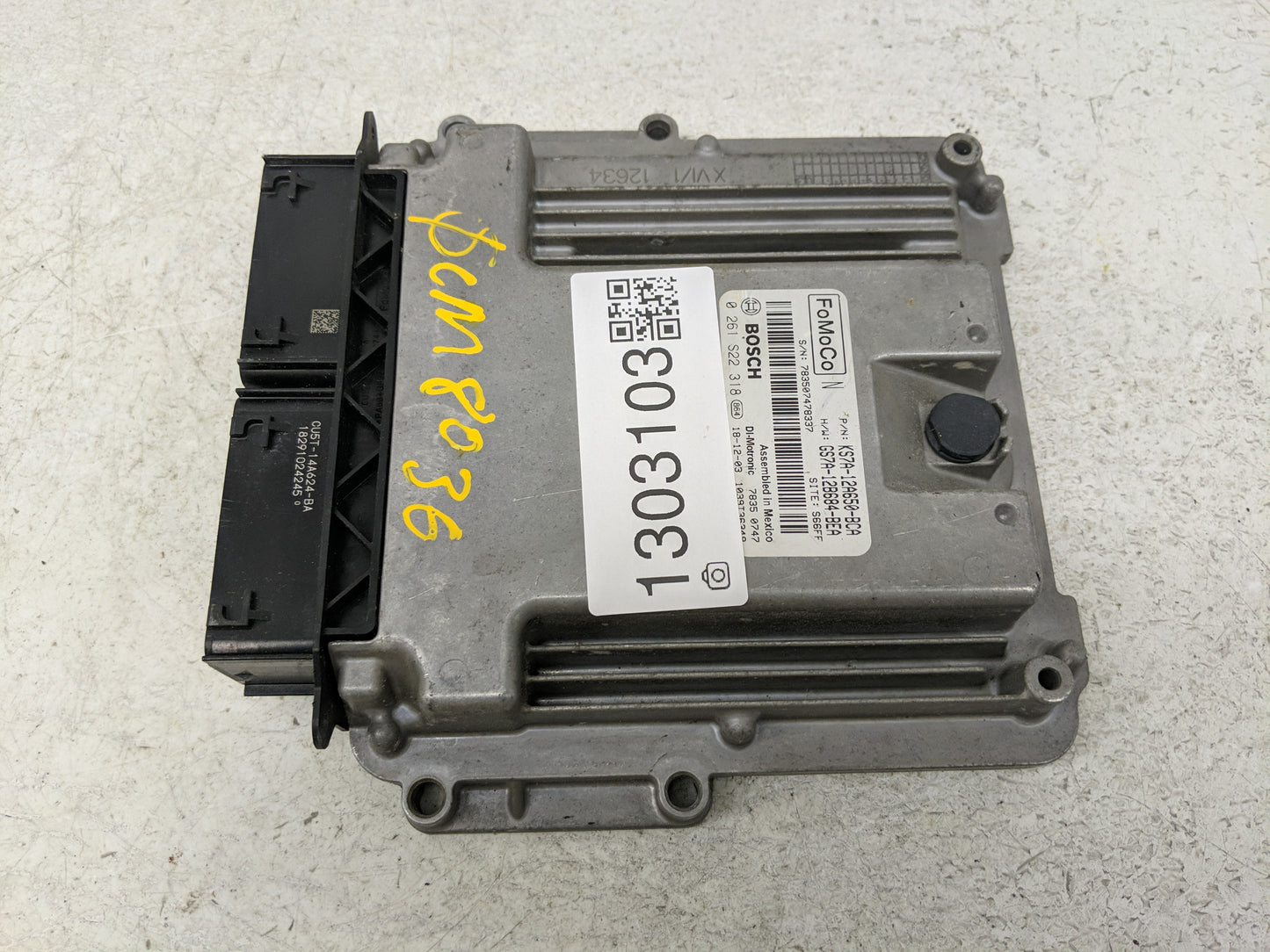 2014-2015 Volkswagen Beetle PCM Engine Control Computer ECU ECM PCU OEM P/N:0 261 S22 318 KS7A-12A650-BCA Fits Fits 2014 201