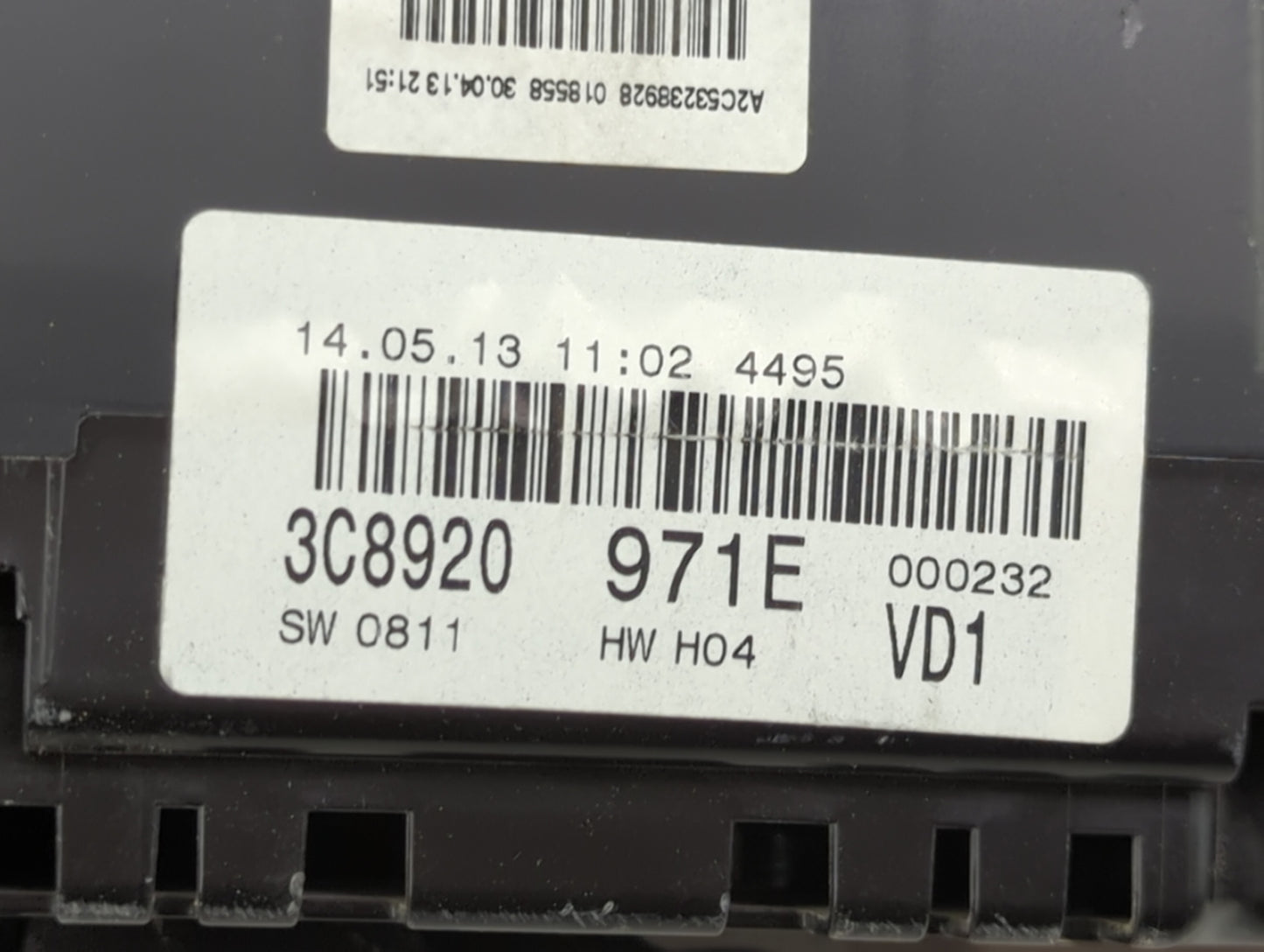 2014 Volkswagen Cc Instrument Cluster Speedometer Gauges P/N:3C8920971E A2C53238928 Miles: Fits OEM Used Auto Parts - Oemuse