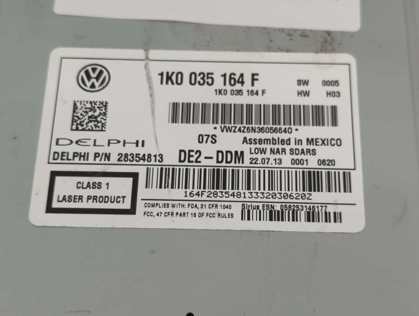 2014 Volkswagen Jetta Radio AM FM Cd Player Receiver Replacement Fits Fits 2013 2015 OEM Used Auto Parts - Oemusedautoparts1