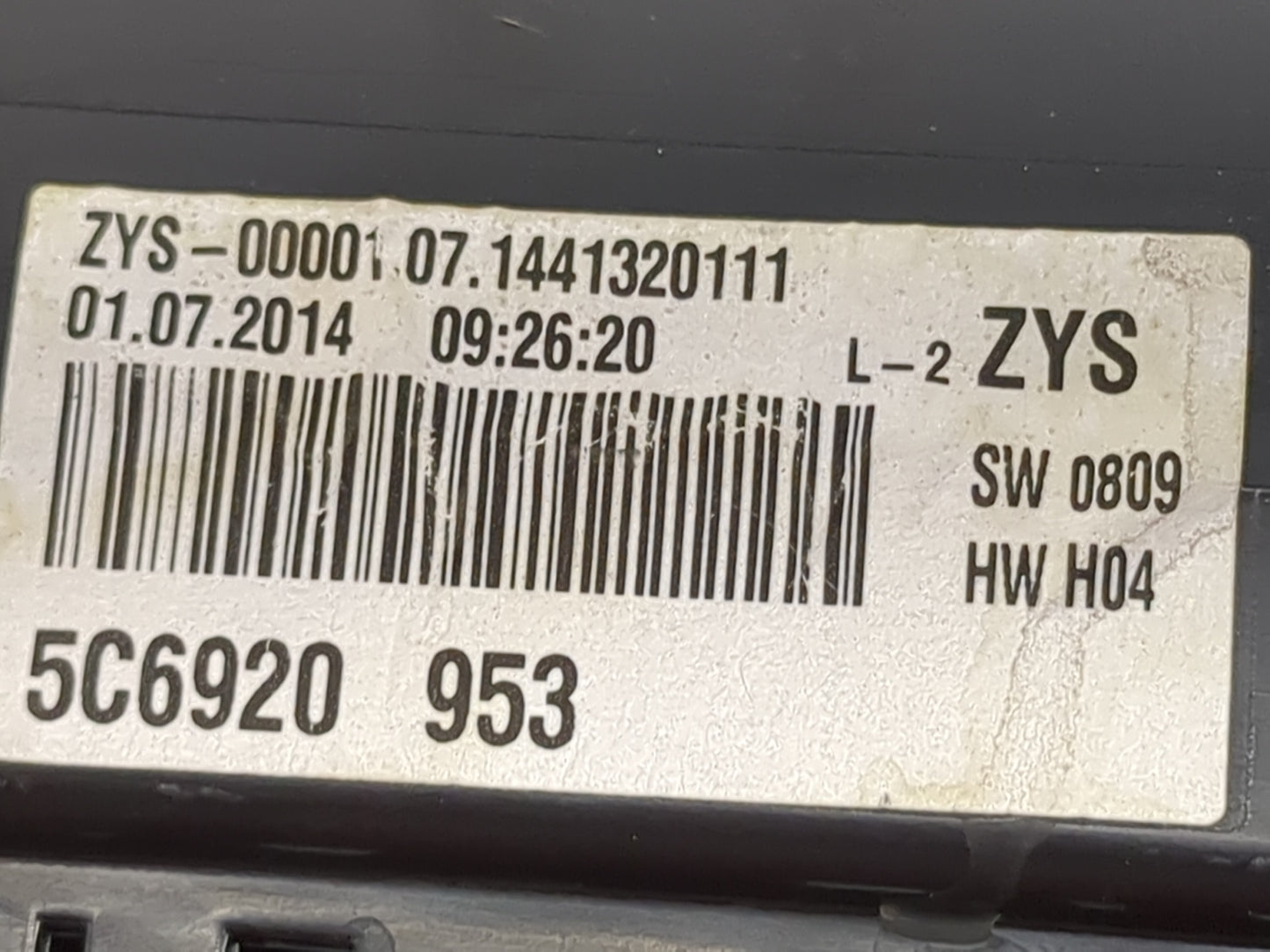 2014 Volkswagen Jetta Instrument Cluster Speedometer Gauges P/N:5C6920953 A2C84602200 Miles: Fits OEM Used Auto Parts - Oemu