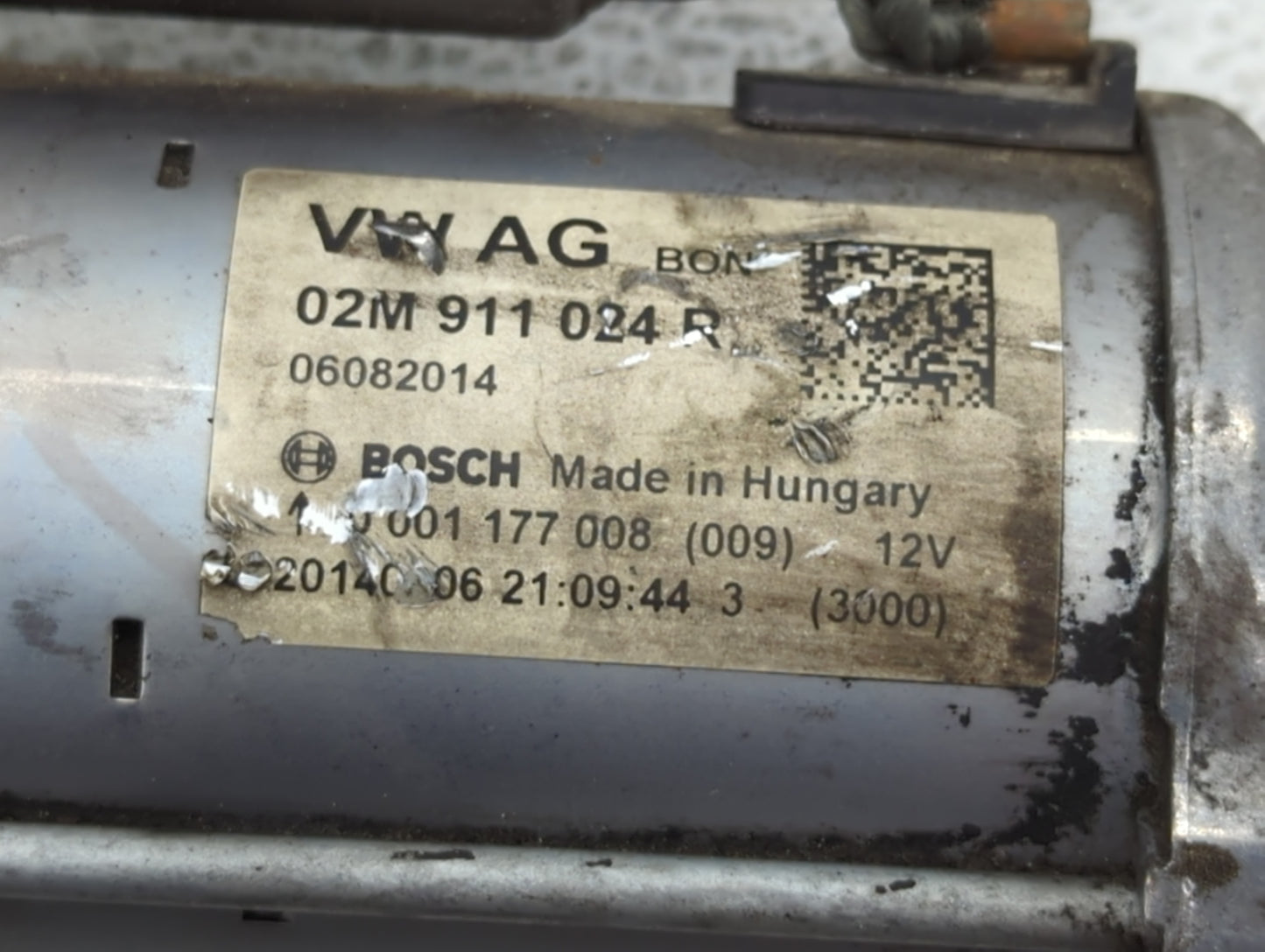 2014-2020 Volkswagen Passat Car Starter Motor Solenoid OEM P/N:02M 911 024 R Fits OEM Used Auto Parts - Oemusedautoparts1.co