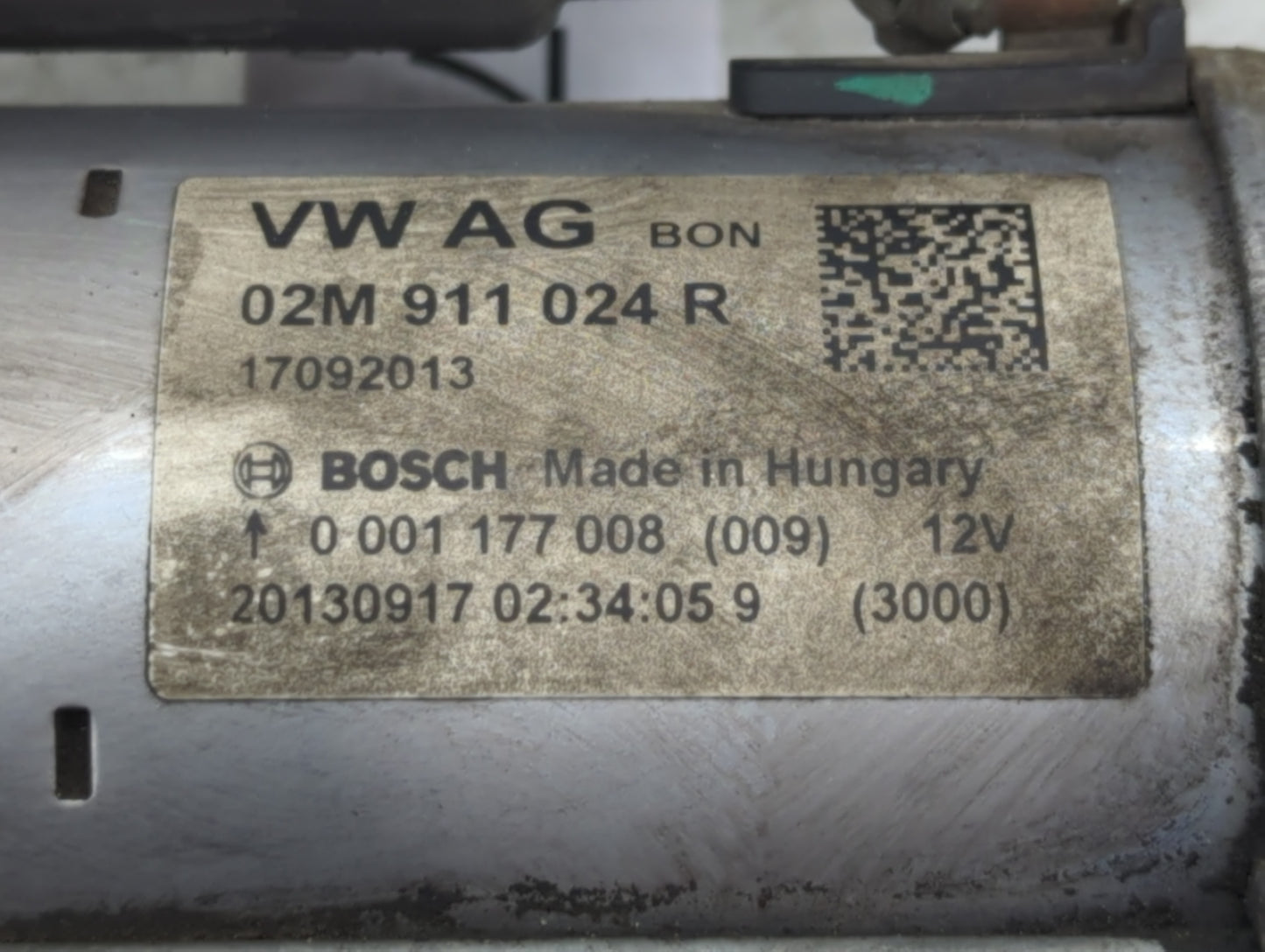 2014-2020 Volkswagen Passat Car Starter Motor Solenoid OEM P/N:0 001 177 008 02M 911 024 R Fits OEM Used Auto Parts - Oemuse