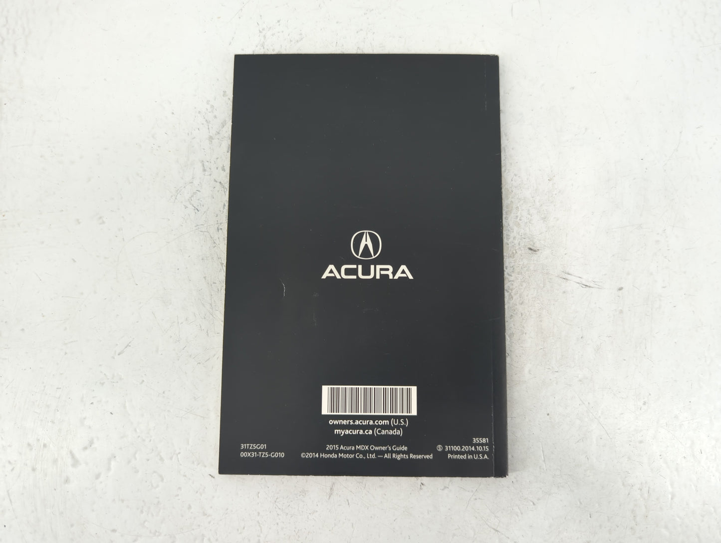 2015 Acura Mdx Owners Manual Book Guide P/N:00X31-TZ5-G010 31TZ5G01 OEM Used Auto Parts - Oemusedautoparts1.com