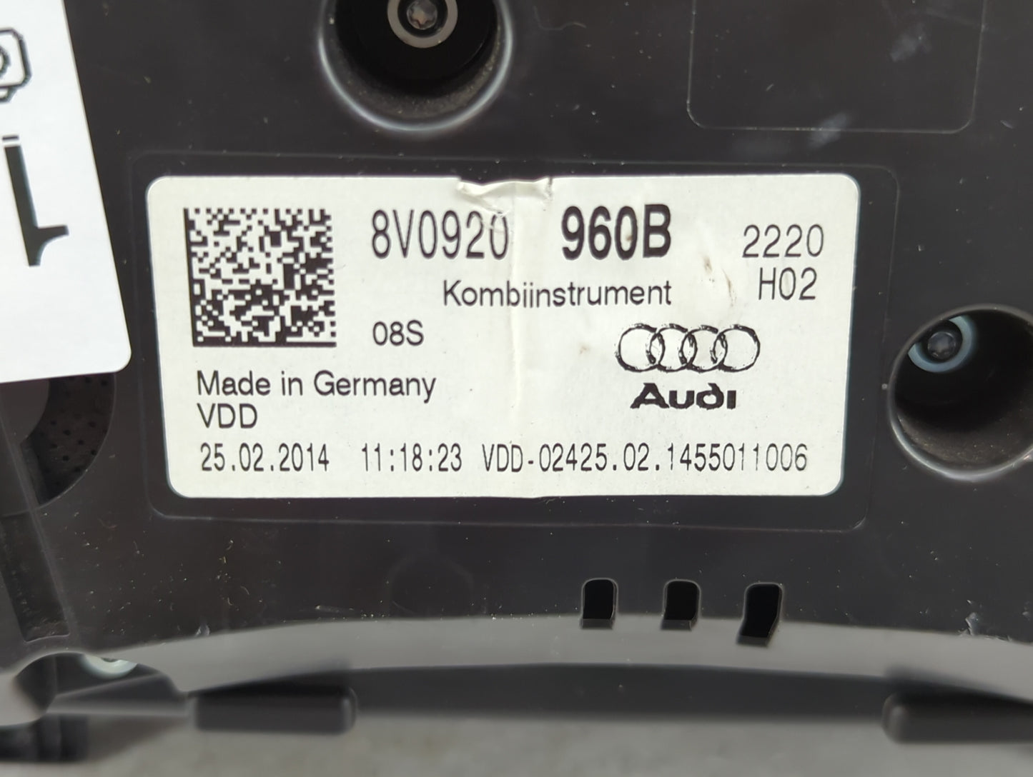 2015-2018 Audi A3 Instrument Cluster Speedometer Gauges P/N:8V0920960B Miles:123K Fits Fits 2015 2016 2017 2018 OEM Used Aut