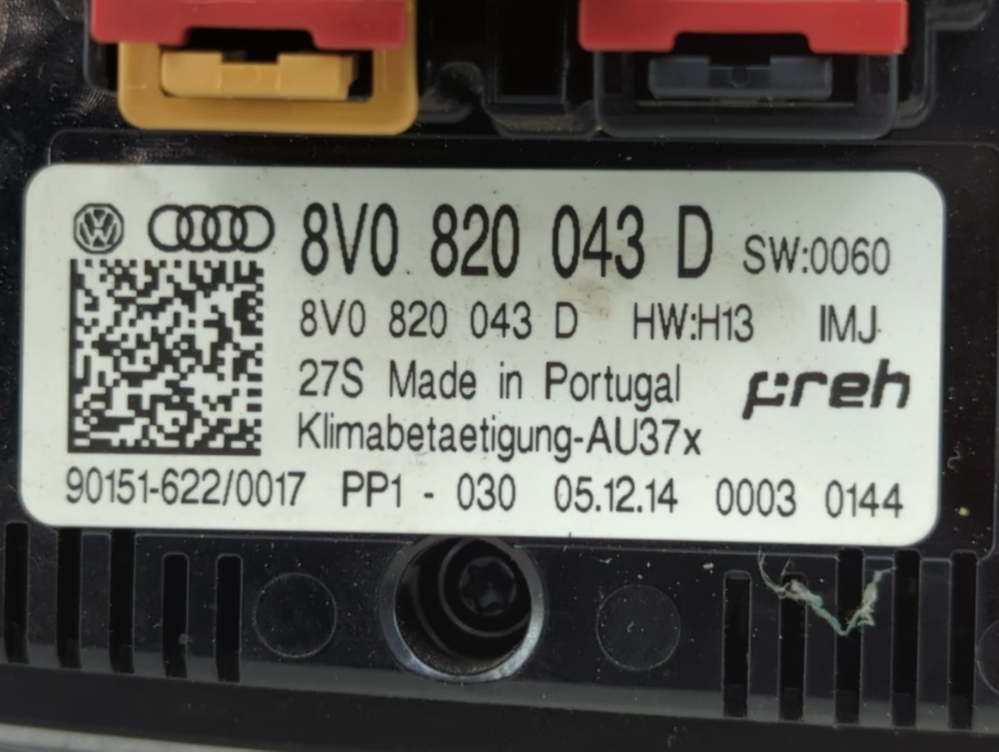 2015-2018 Audi A3 Climate Control Module Temperature AC/Heater Replacement P/N:8V0 820 043 D Fits Fits 2015 2016 2017 2018 O