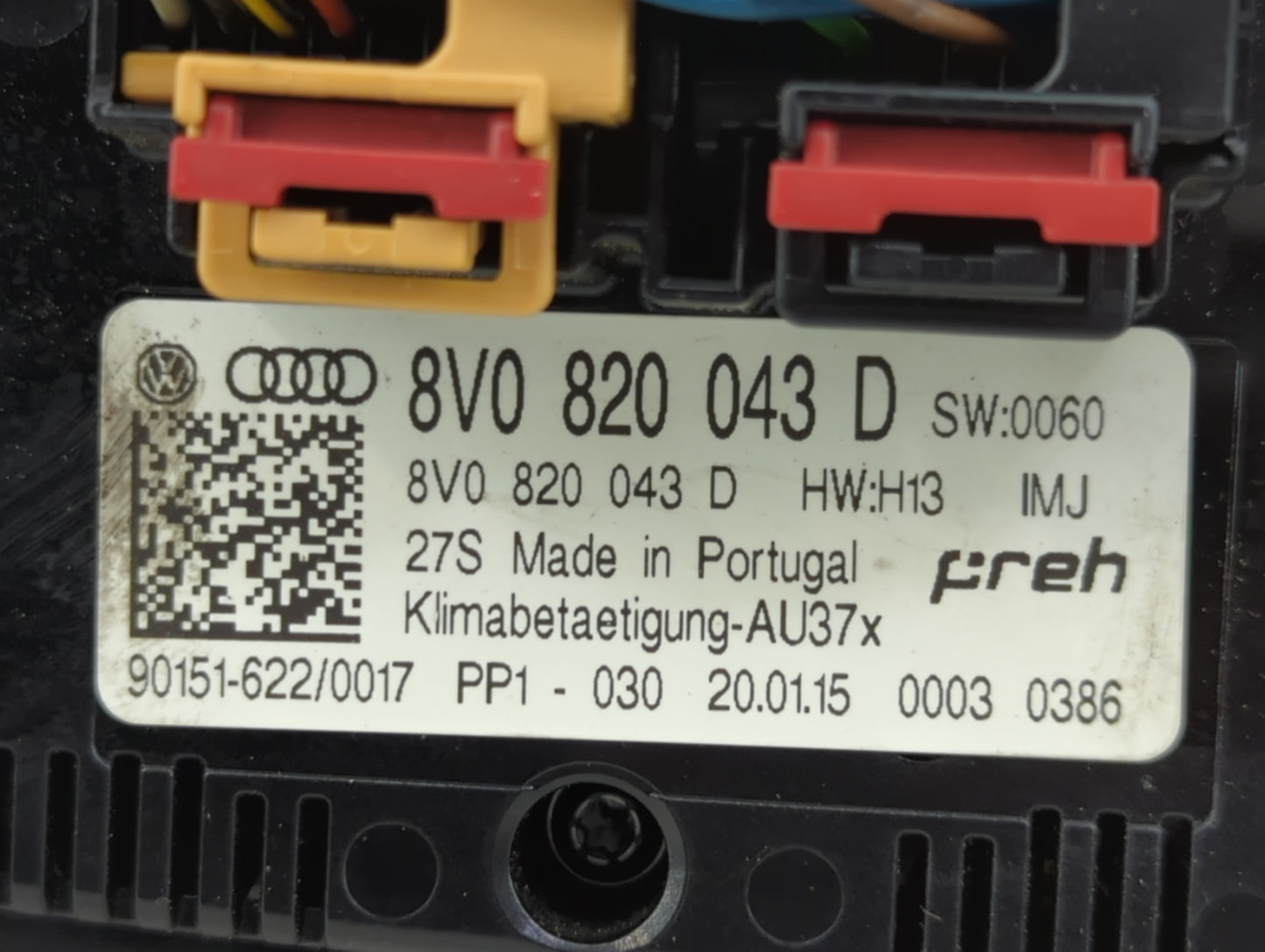 2015-2018 Audi A3 Climate Control Module Temperature AC/Heater Replacement P/N:8V0820043D Fits Fits 2015 2016 2017 2018 OEM
