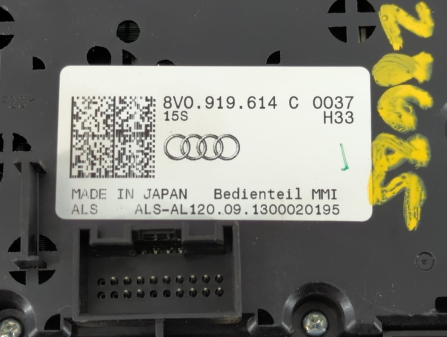 2015 Audi A3 Radio AM FM Cd Player Receiver Replacement P/N:8V0 919 614 C Fits OEM Used Auto Parts - Oemusedautoparts1.com