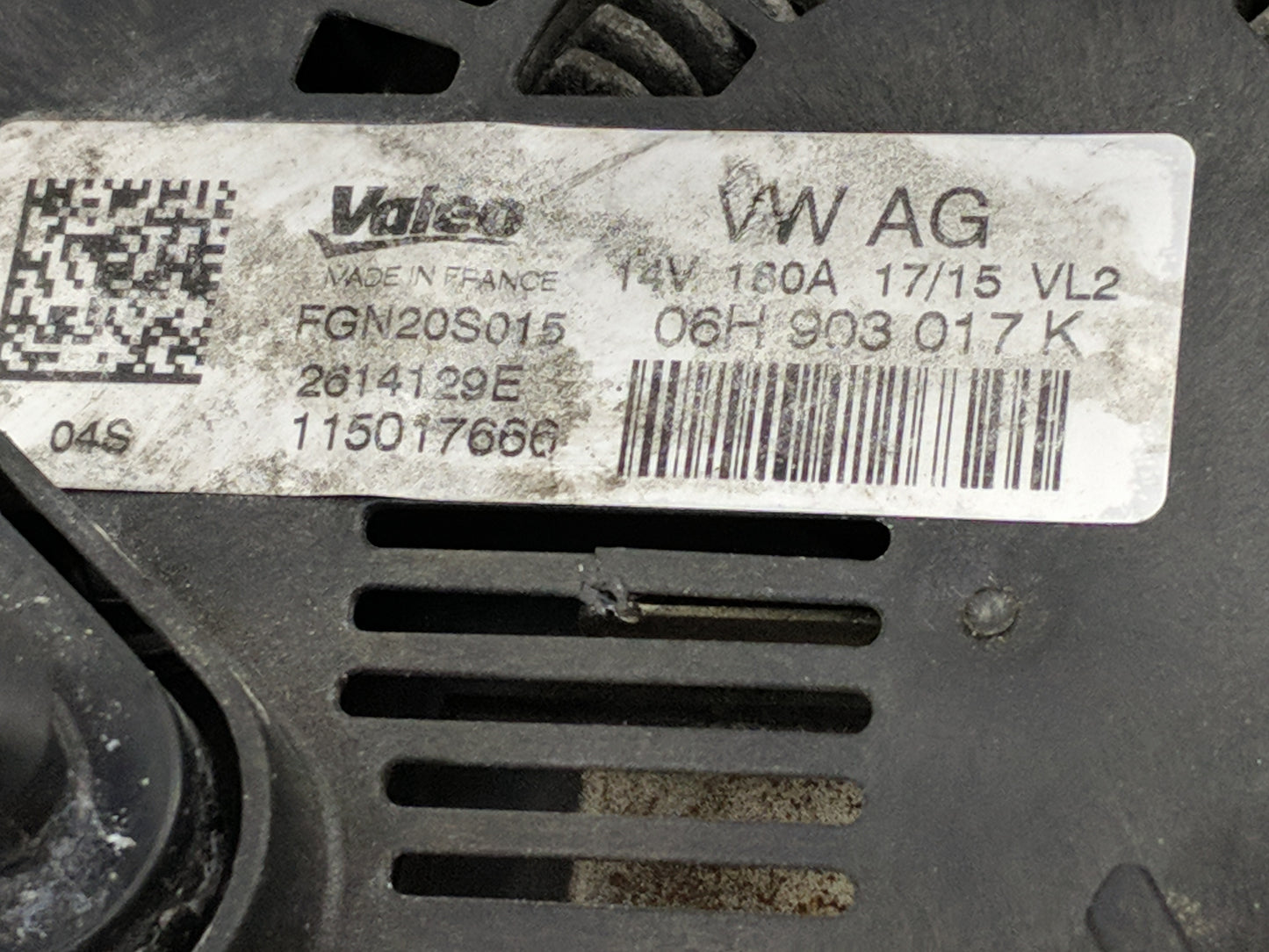 2013-2016 Audi A4 Alternator Replacement Generator Charging Assembly Engine OEM P/N:06H 903 017 K Fits OEM Used Auto Parts -