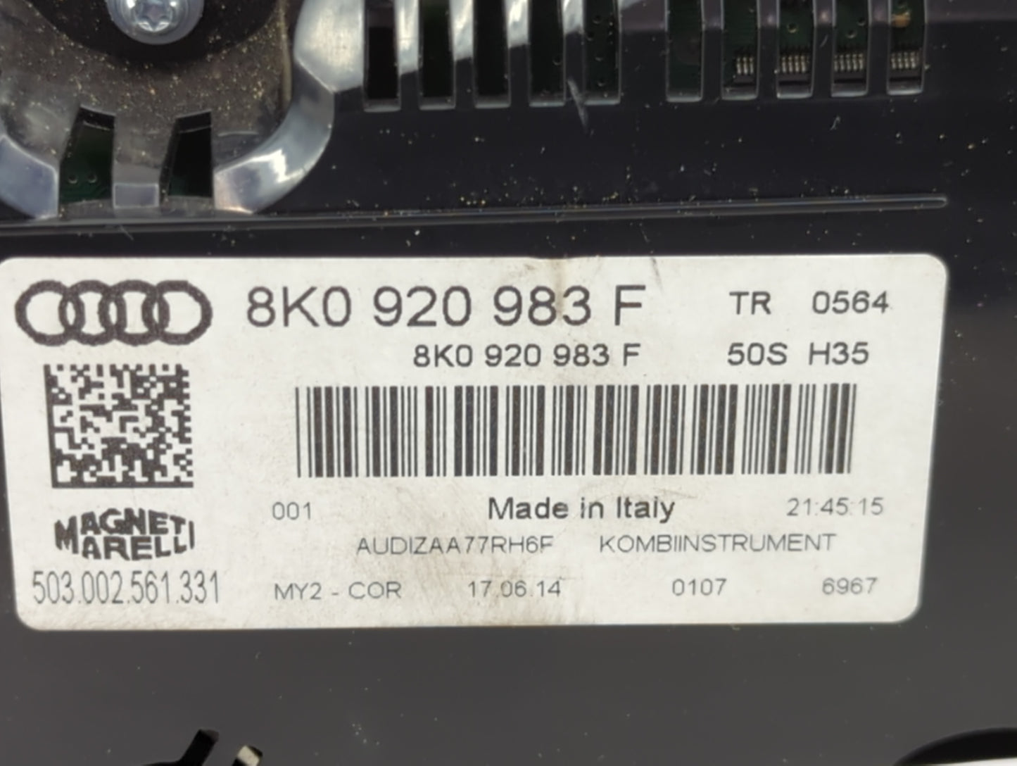 2013-2016 Audi A4 Instrument Cluster Speedometer Gauges P/N:8K0920983F 503.002.561.331 Miles:59K Fits Fits 2013 2014 2015 20
