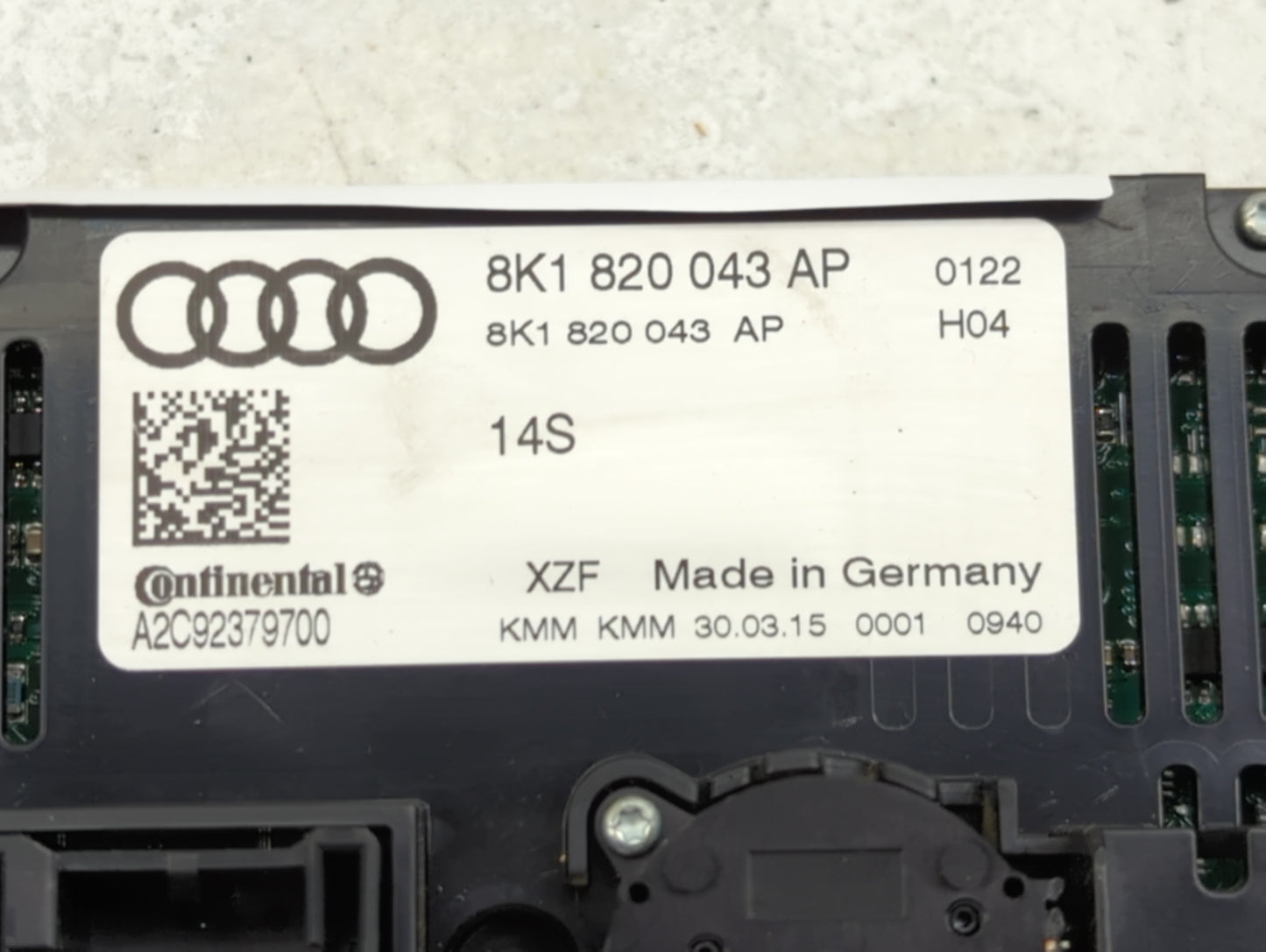 2013-2016 Audi A4 Climate Control Module Temperature AC/Heater Replacement P/N:8K1 820 043 AP Fits Fits 2013 2014 2015 2016