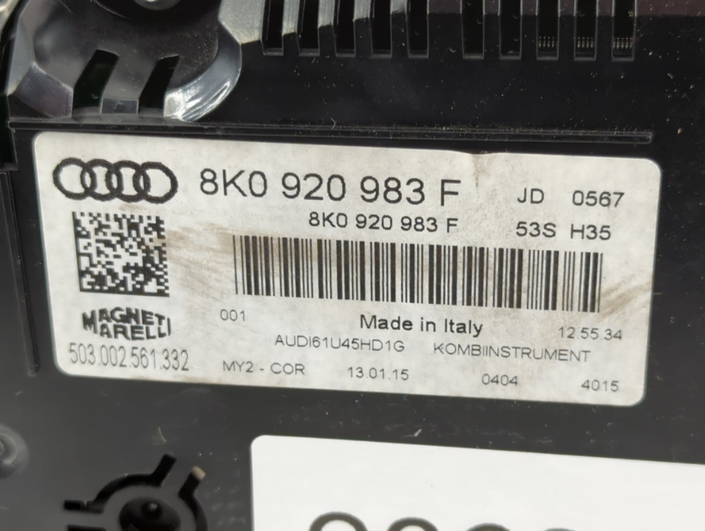 2013-2016 Audi A4 Instrument Cluster Speedometer Gauges P/N:8K0 920 983 F Fits Fits 2013 2014 2015 2016 OEM Used Auto Parts