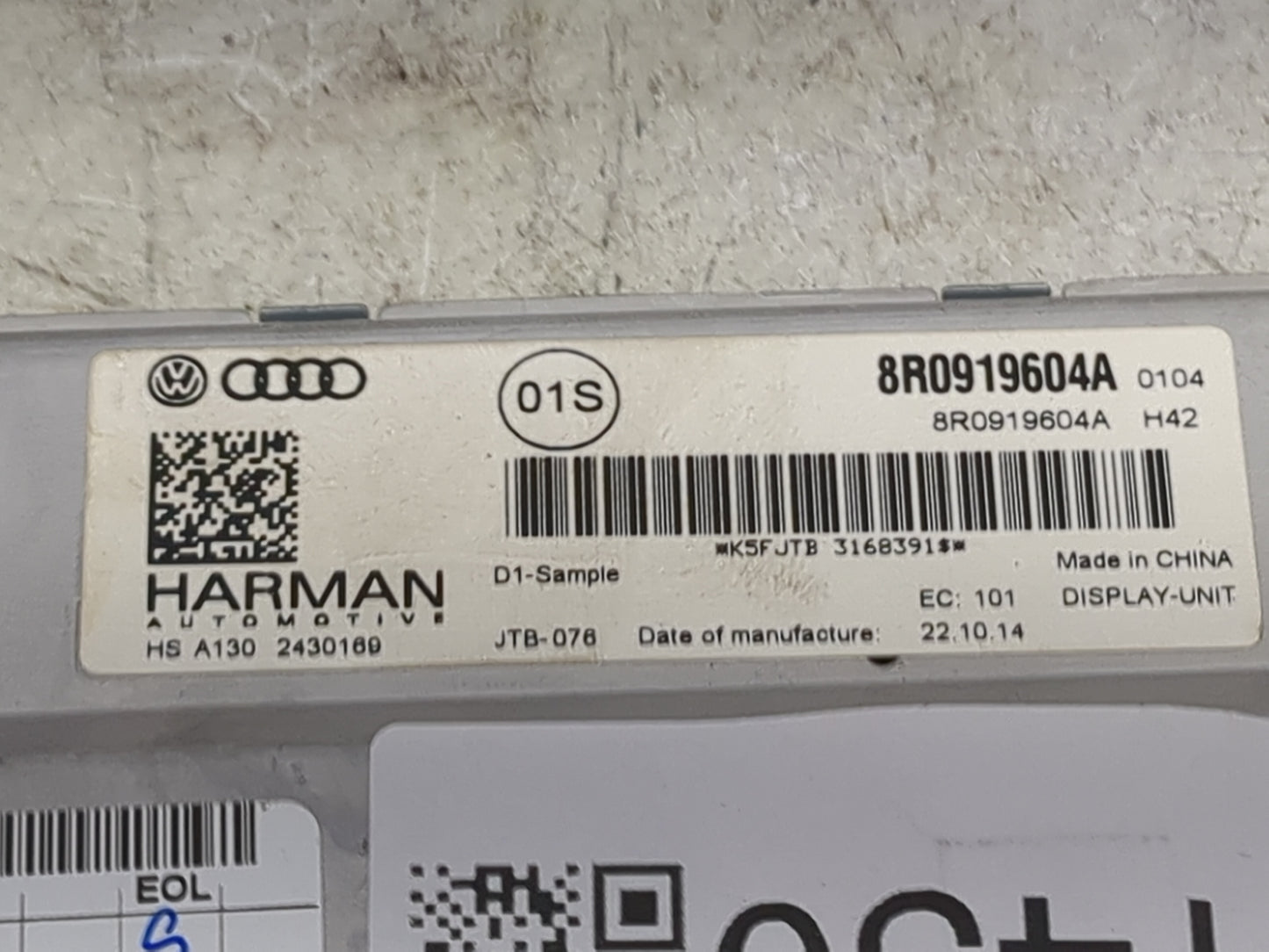 2015 Audi A5 Information Radio Display Screen 1471430 - Oemusedautoparts1.com