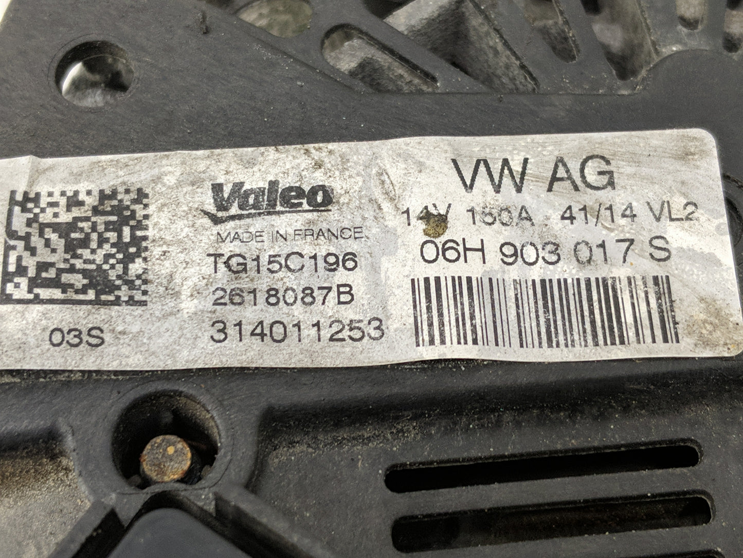 2012-2015 Audi A6 Alternator Replacement Generator Charging Assembly Engine OEM P/N:06H 903 017 S Fits Fits 2012 2013 2014 2