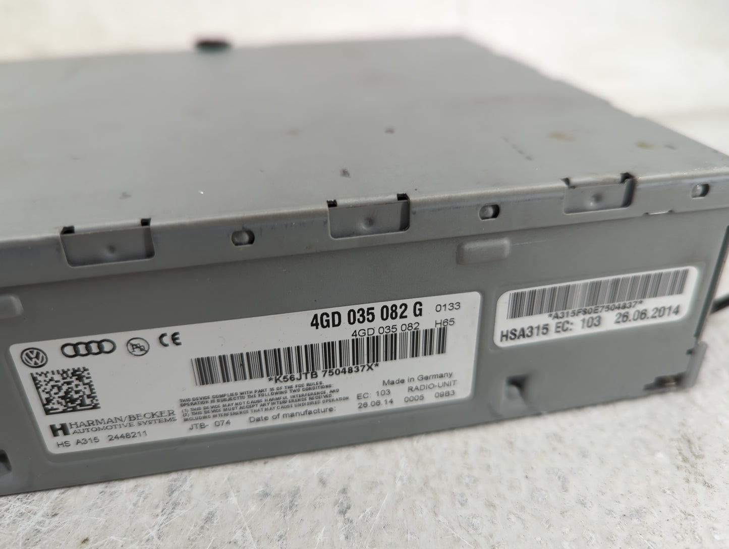 2011-2018 Audi A8 Radio AM FM Cd Player Receiver Replacement P/N:4GD035082G 4GD035082 Fits OEM Used Auto Parts - Oemusedauto