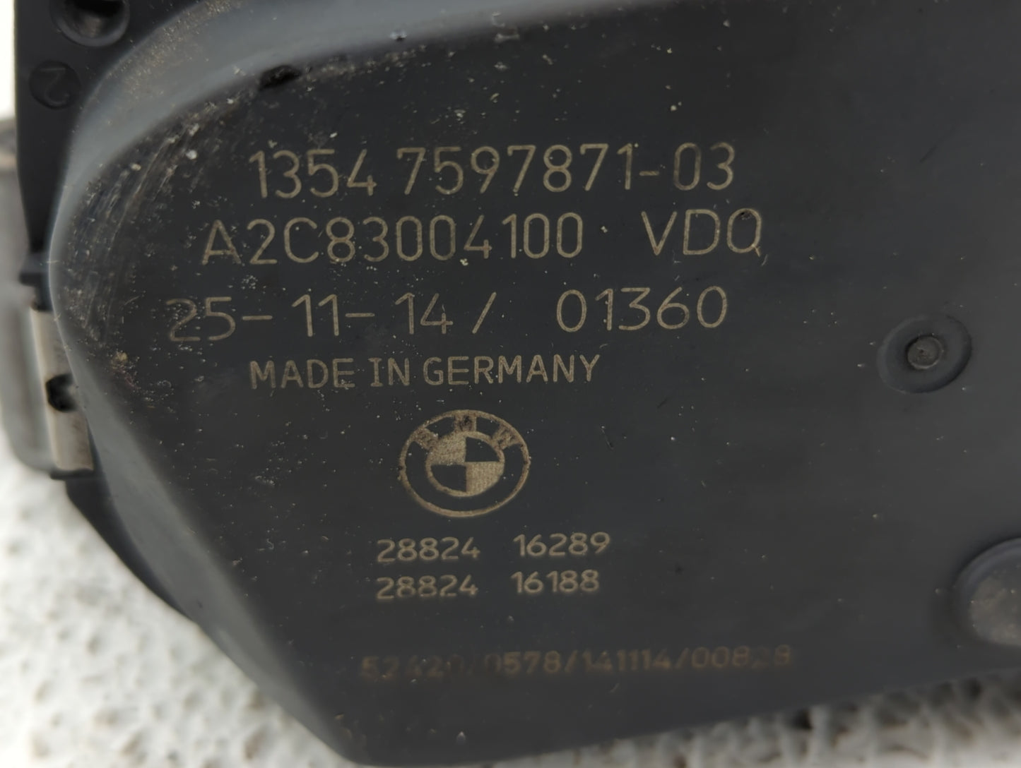 2014-2016 Bmw 435i Throttle Body P/N:1354 7597871-01 1354 7597871-03 Fits OEM Used Auto Parts - Oemusedautoparts1.com