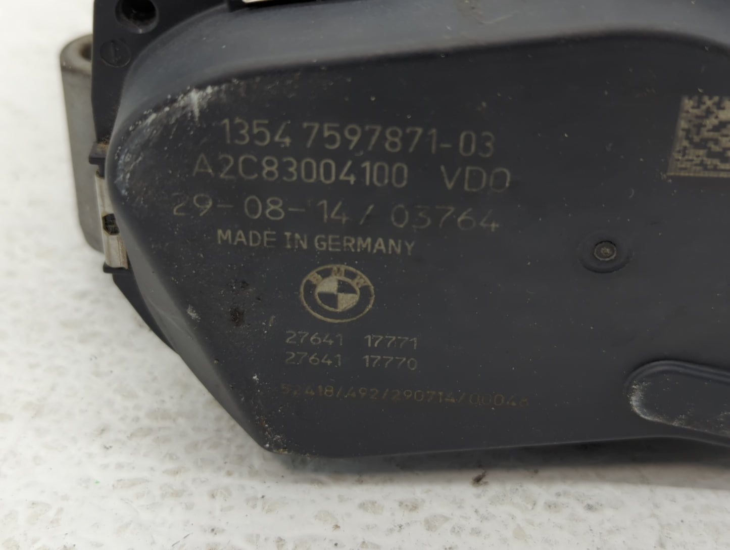 2010-2017 Bmw 535i Throttle Body P/N:1354 7597871-03 1354 7597871-01 Fits OEM Used Auto Parts - Oemusedautoparts1.com