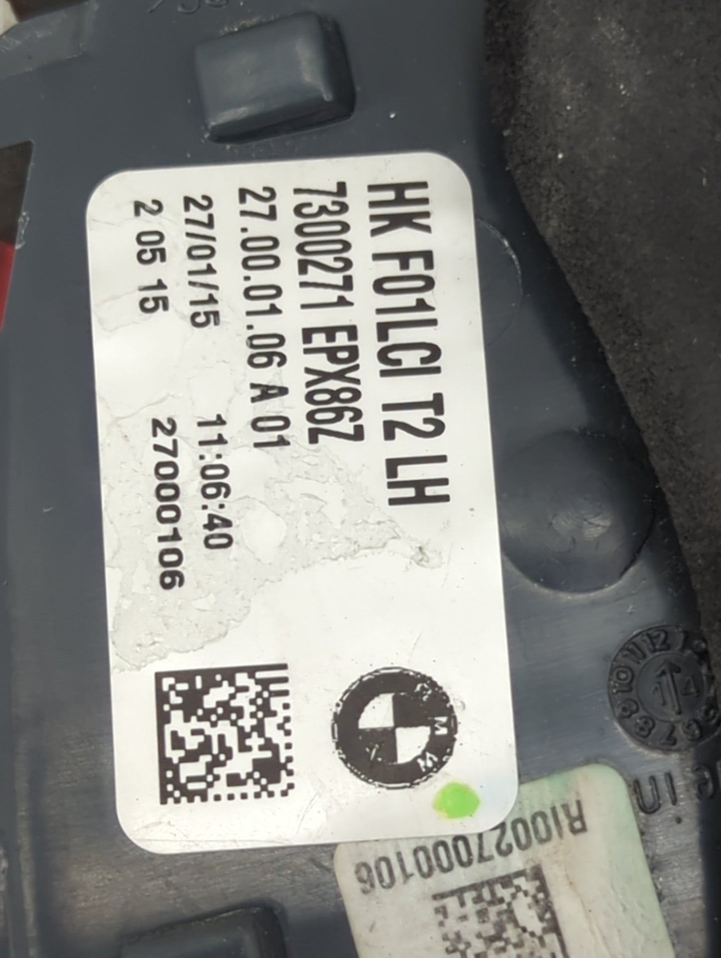 2015 Bmw 750i Tail Light Assembly Passenger Right OEM P/N:7300271 Fits OEM Used Auto Parts - Oemusedautoparts1.com