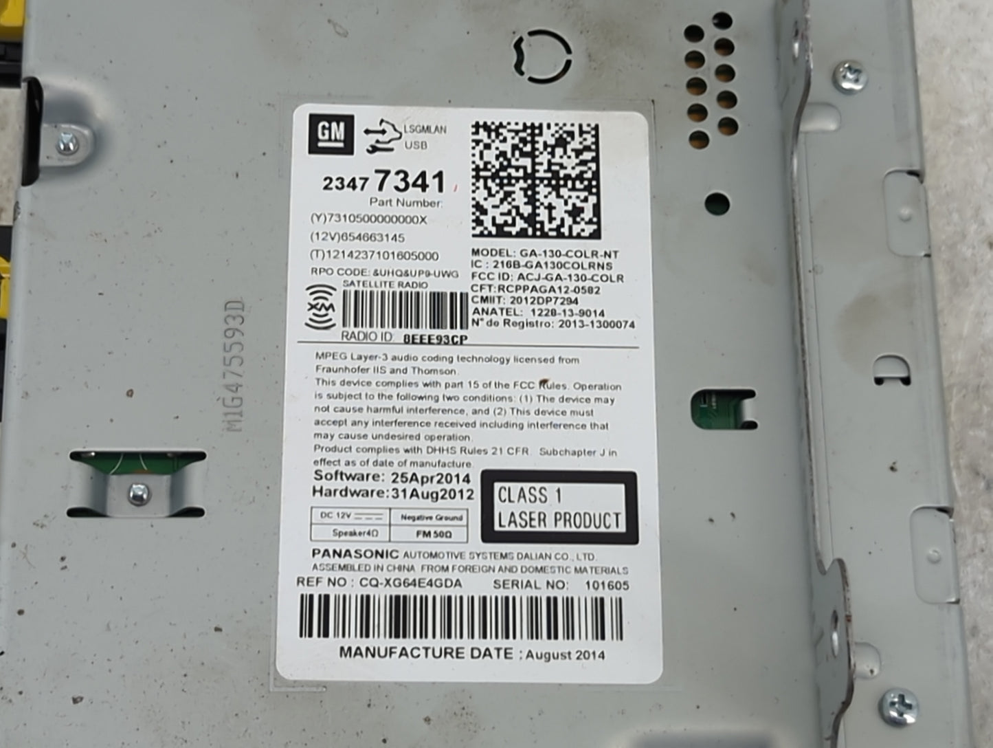 2015-2016 Buick Encore Radio AM FM Cd Player Receiver Replacement P/N:23477341 GA-130-COLR-NT Fits Fits 2014 2015 2016 2017