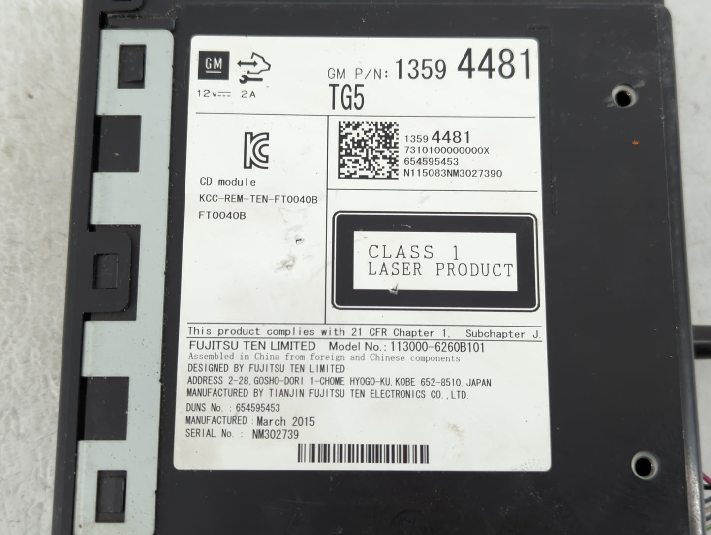 2015-2015 Buick Lacrosse Am Fm Cd Player Radio Receiver - Oemusedautoparts1.com