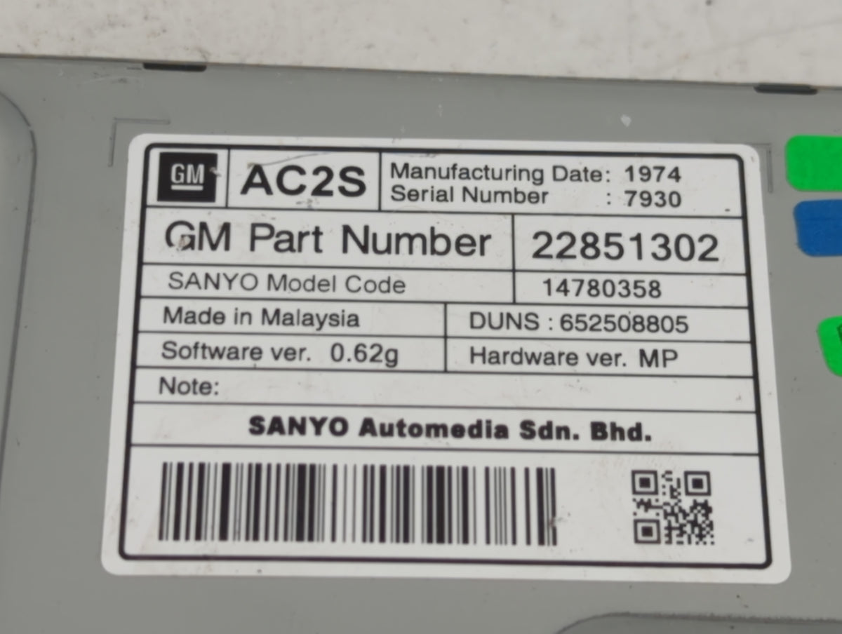 2012-2016 Buick Verano Information Radio Display Screen 1233164 - Oemusedautoparts1.com