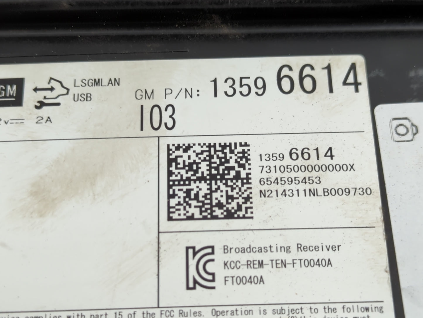 2015 Chevrolet Colorado Radio AM FM Cd Player Receiver Replacement P/N:1359 6614 Fits OEM Used Auto Parts - Oemusedautoparts