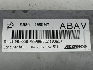 2014-2016 Chevrolet Impala PCM Engine Control Computer ECU ECM PCU OEM P/N:E39A 12651807 Fits Fits 2013 2014 2015 2016 OEM Used Auto Parts