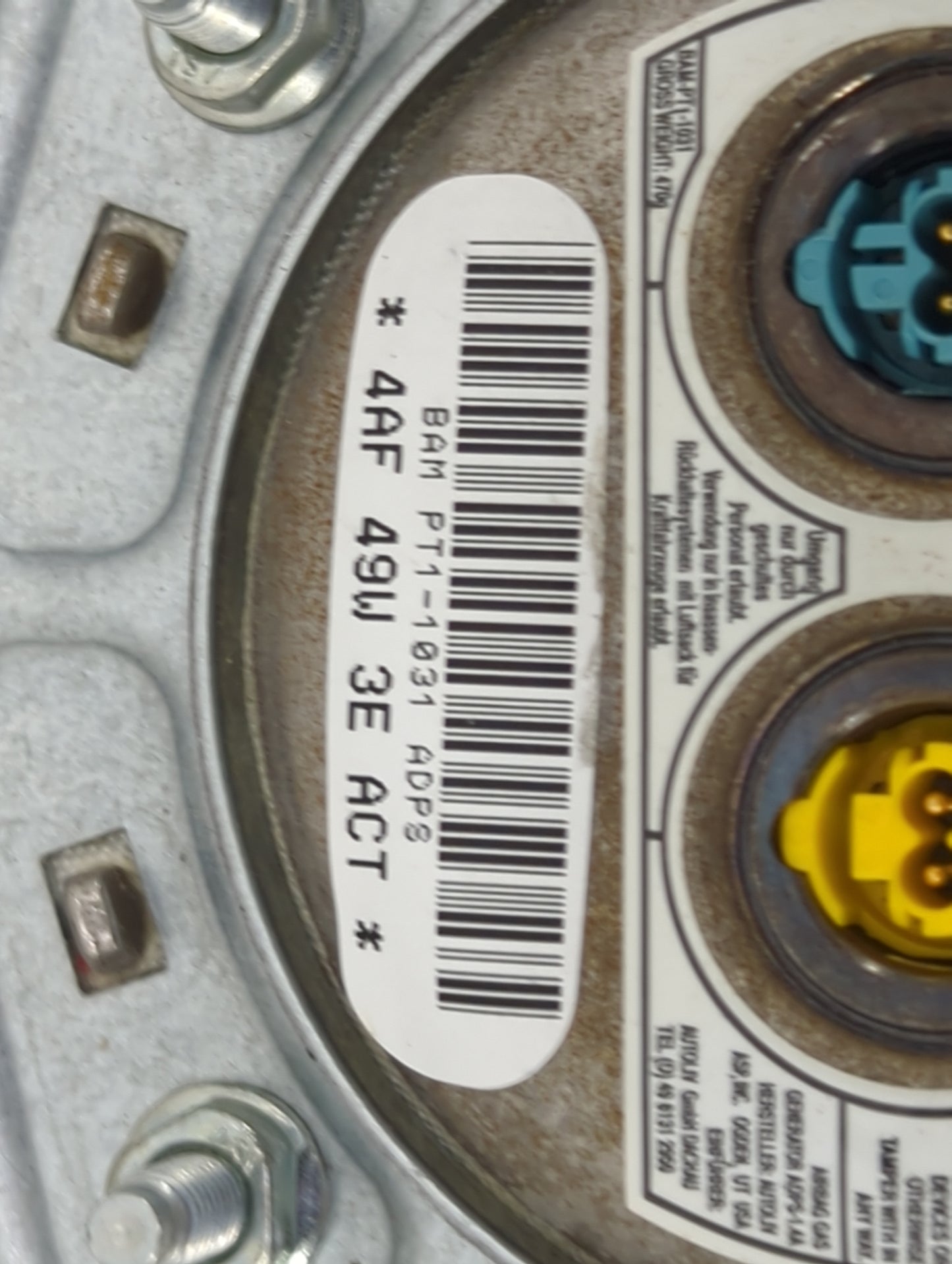 2013-2016 Chevrolet Malibu Air Bag Driver Left Steering Wheel Mounted P/N:22859889 Fits Fits 2013 2014 2015 2016 OEM Used Au