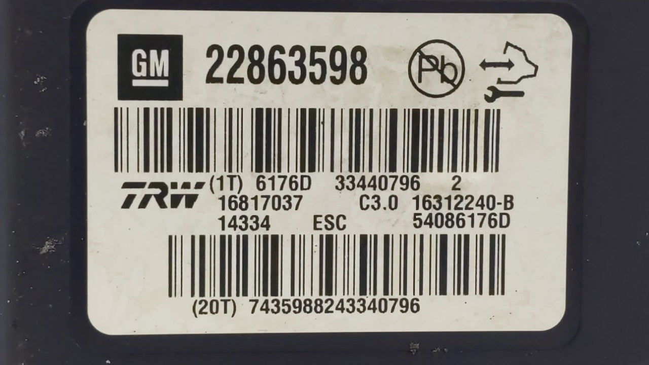 2013-2016 Chevrolet Malibu ABS Pump Control Module Replacement P/N:22863598 22971448 Fits Fits 2012 2013 2014 2015 2016 OEM