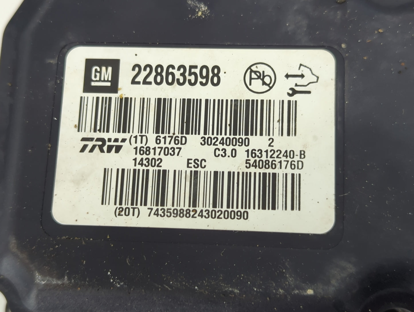 2013-2016 Chevrolet Malibu ABS Pump Control Module Replacement P/N:22863598 Fits Fits 2012 2013 2014 2015 2016 OEM Used Auto