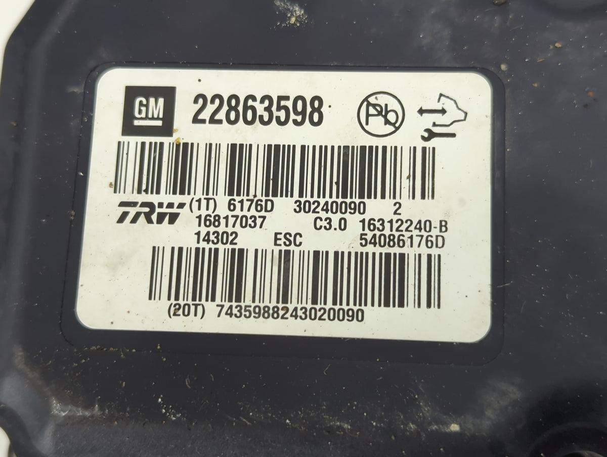 2013-2016 Chevrolet Malibu Anti-Lock Brake ABS Pump Module Actuator OEM P/N:22863598 Fits Fits 2012 2013 2014 2015 2016 OEM