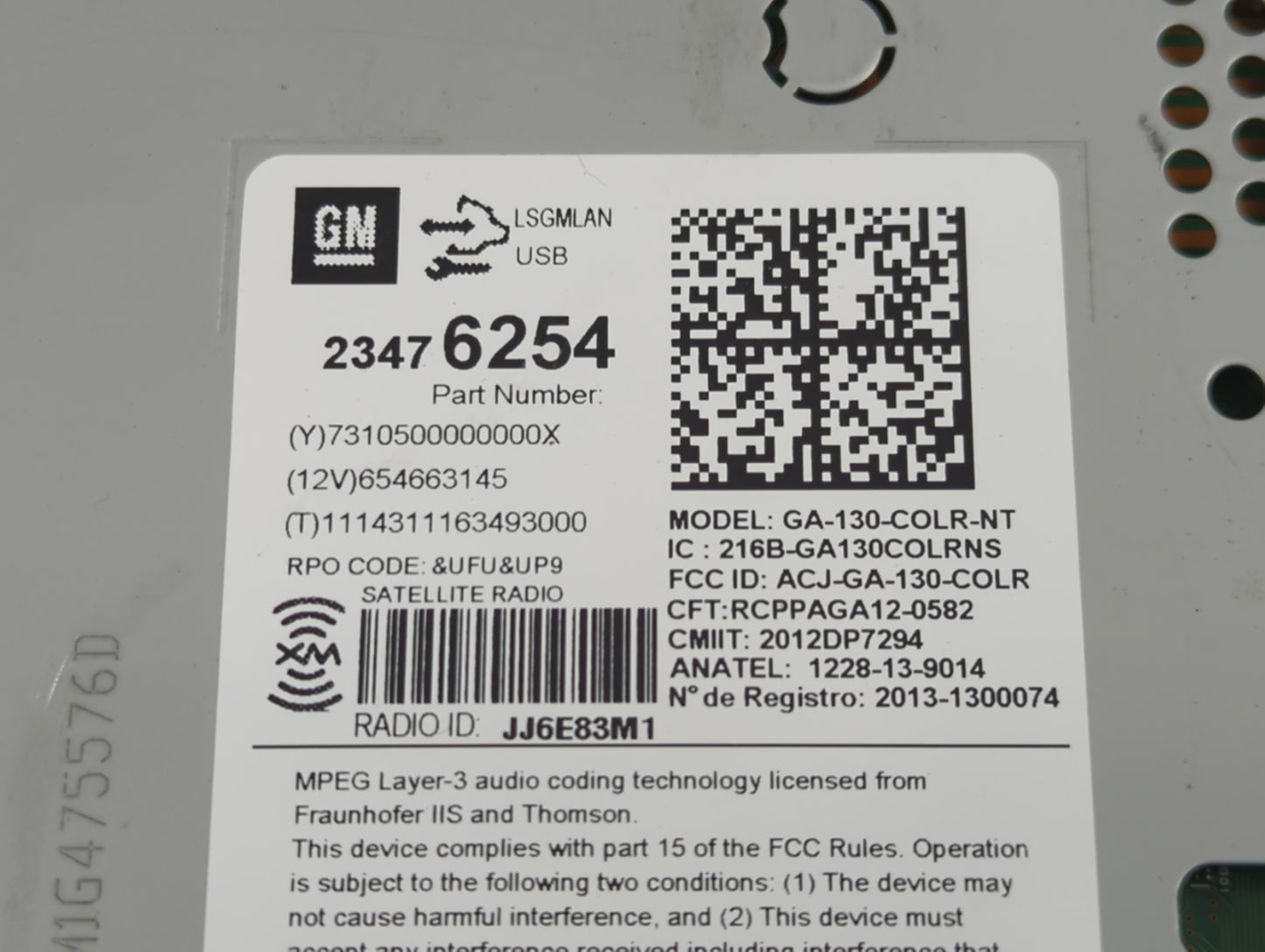 2014-2016 Chevrolet Malibu Radio AM FM Cd Player Receiver Replacement P/N:23476254 Fits Fits 2014 2015 2016 OEM Used Auto Pa