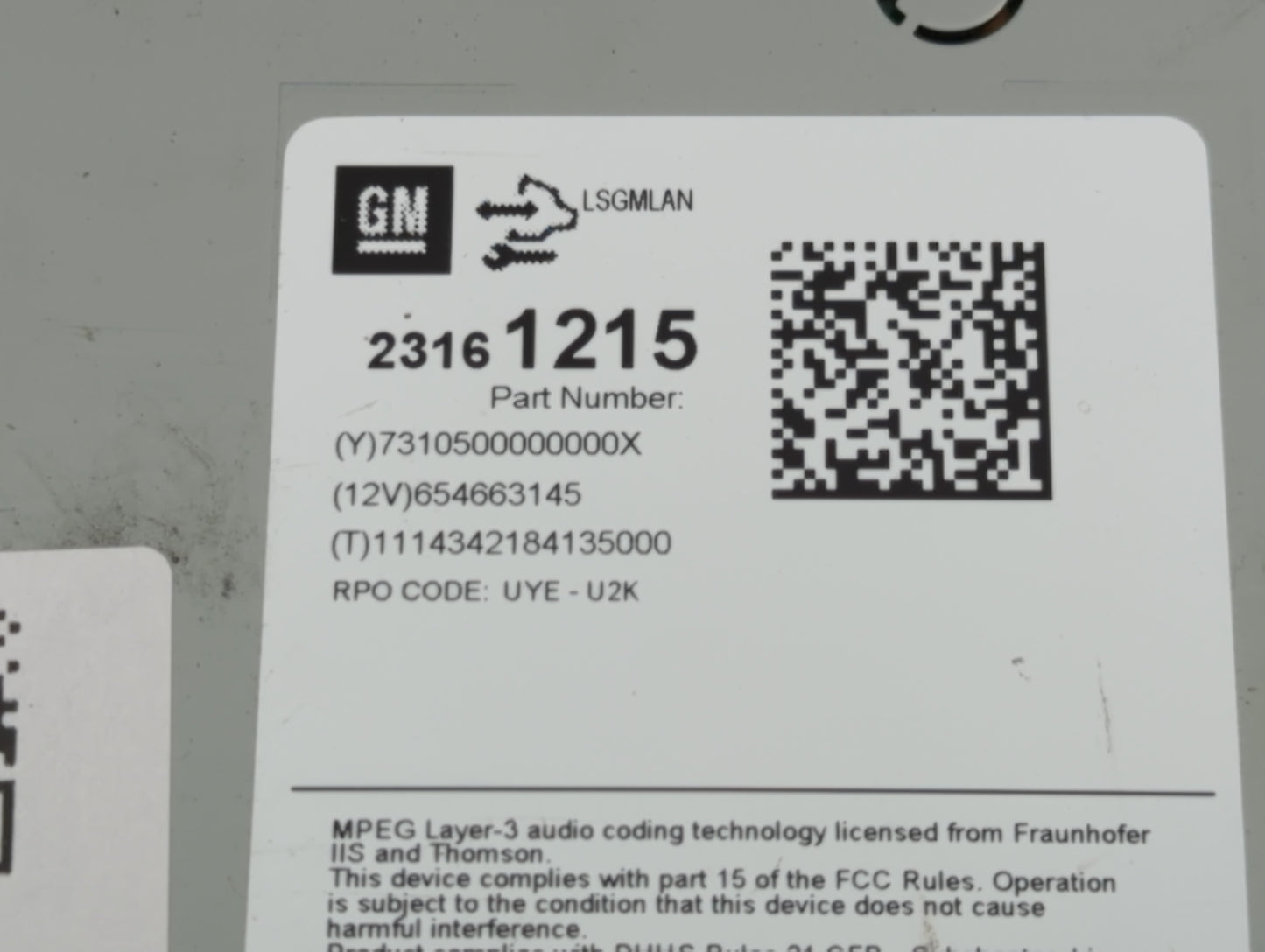 2014-2016 Chevrolet Malibu Radio AM FM Cd Player Receiver Replacement P/N:23161215 Fits Fits 2014 2015 2016 OEM Used Auto Pa