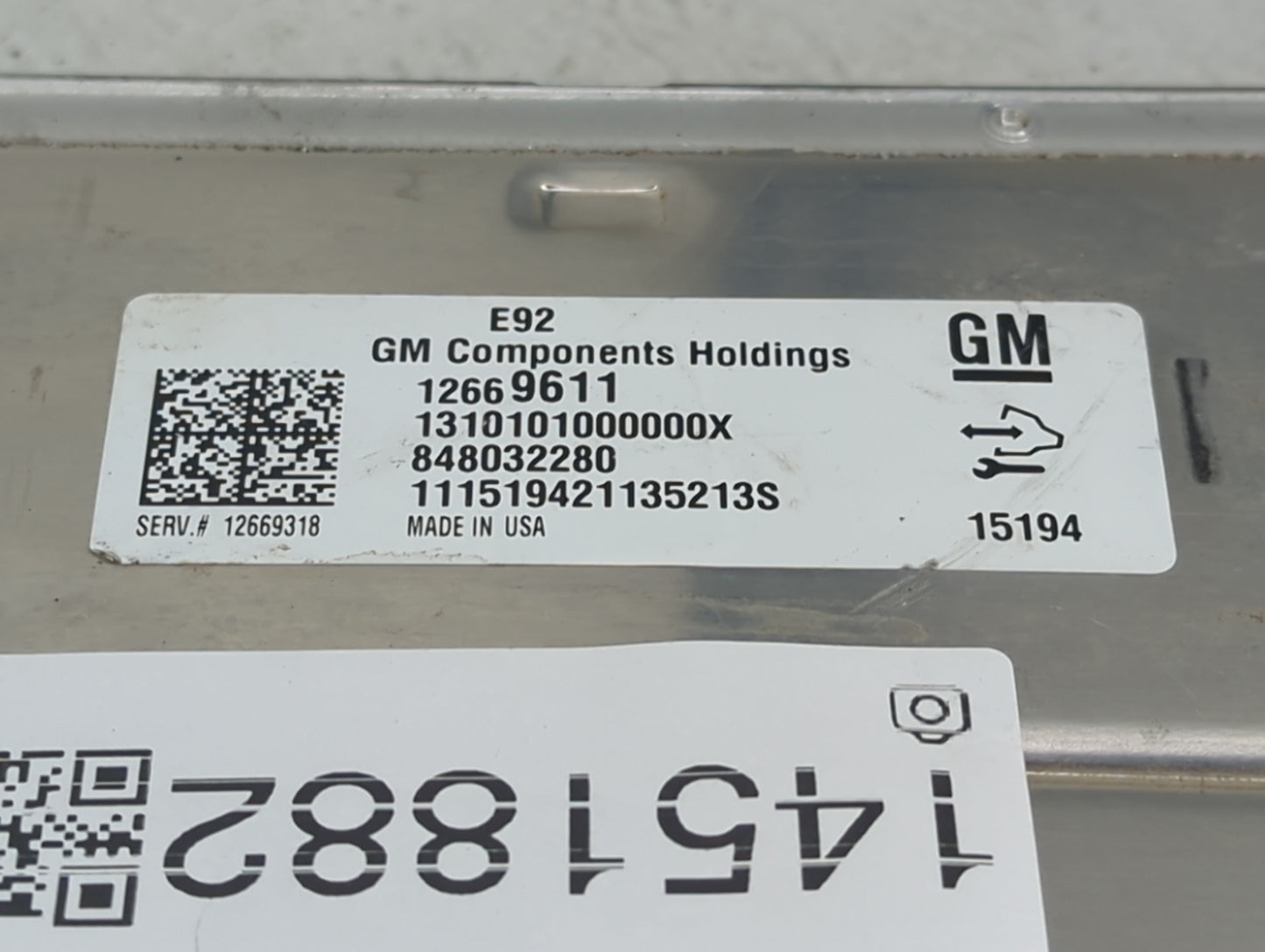 2014-2016 Chevrolet Silverado PCM Engine Control Computer ECU ECM PCU OEM P/N:12669611 12669318 Fits Fits 2014 2015 2016 OEM