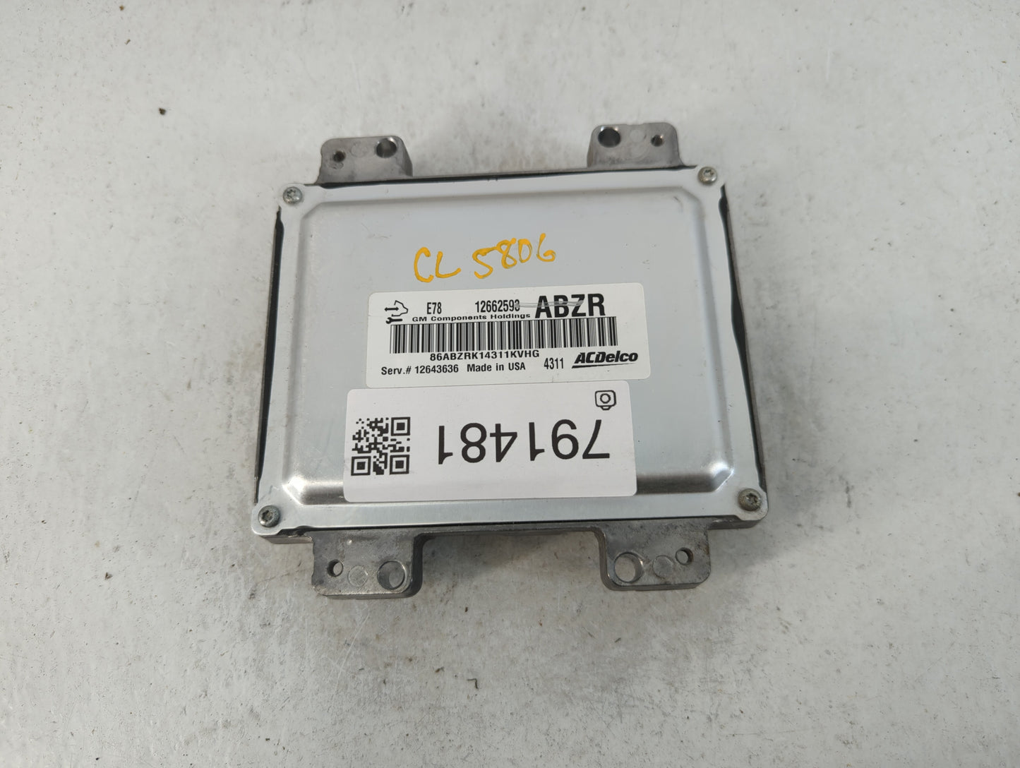 2012-2016 Chevrolet Sonic PCM Engine Control Computer ECU ECM PCU OEM P/N:12662593 Fits Fits 2011 2012 2013 2014 2015 2016 O