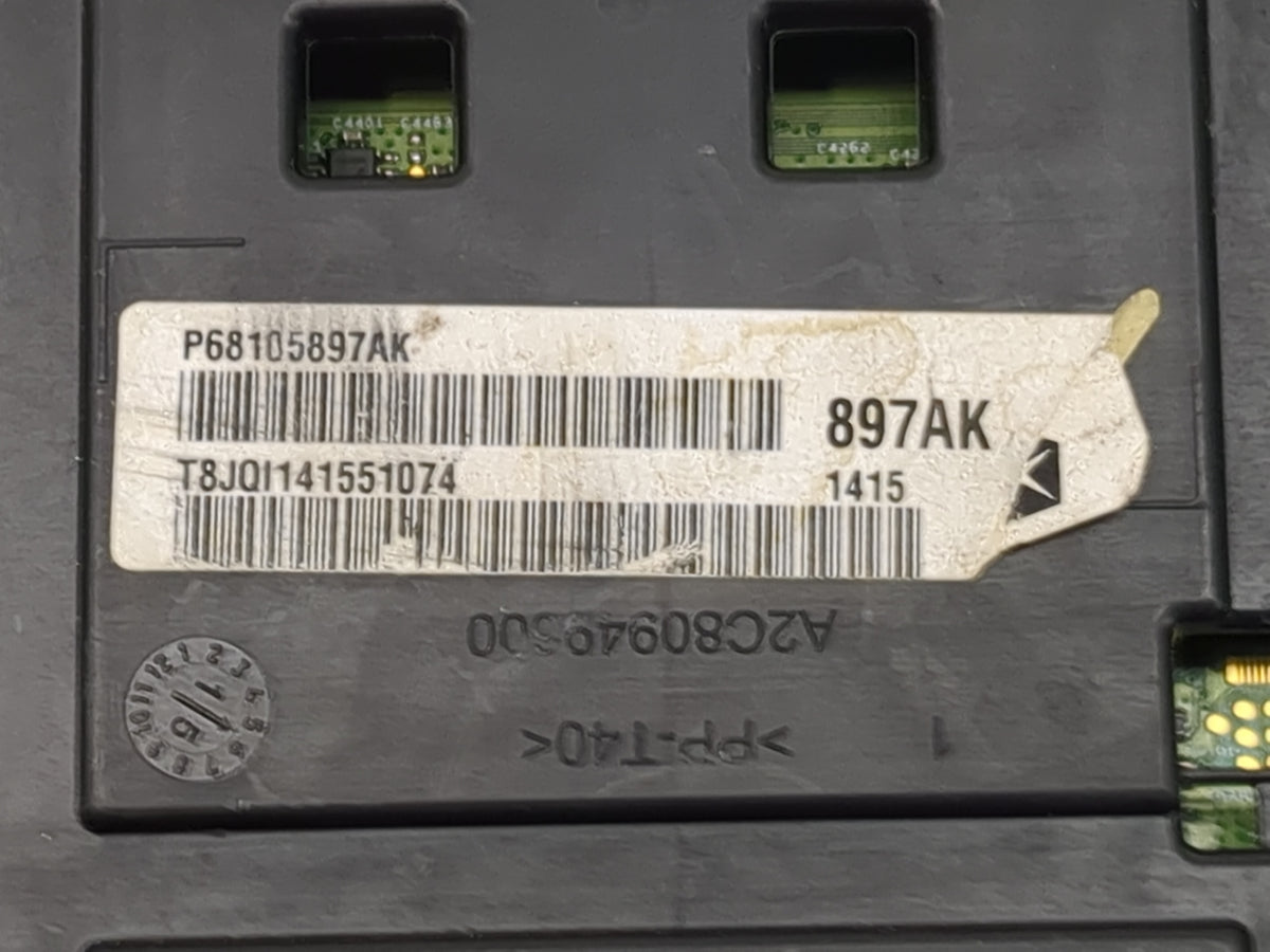 2015 Chrysler 200 Instrument Cluster Speedometer Gauges P/N:P68105897AK A2C80949500 Miles:105K Fits OEM Used Auto Parts - Oe