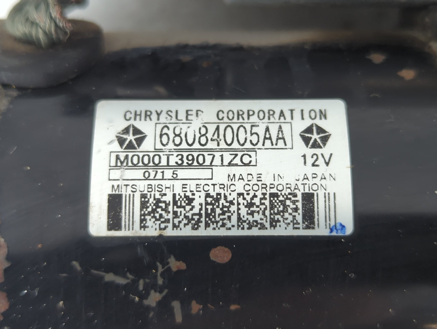 2015-2017 Chrysler 200 Car Starter Motor Solenoid OEM P/N:M000T39071ZC 68084005AA Fits OEM Used Auto Parts - Oemusedautopart